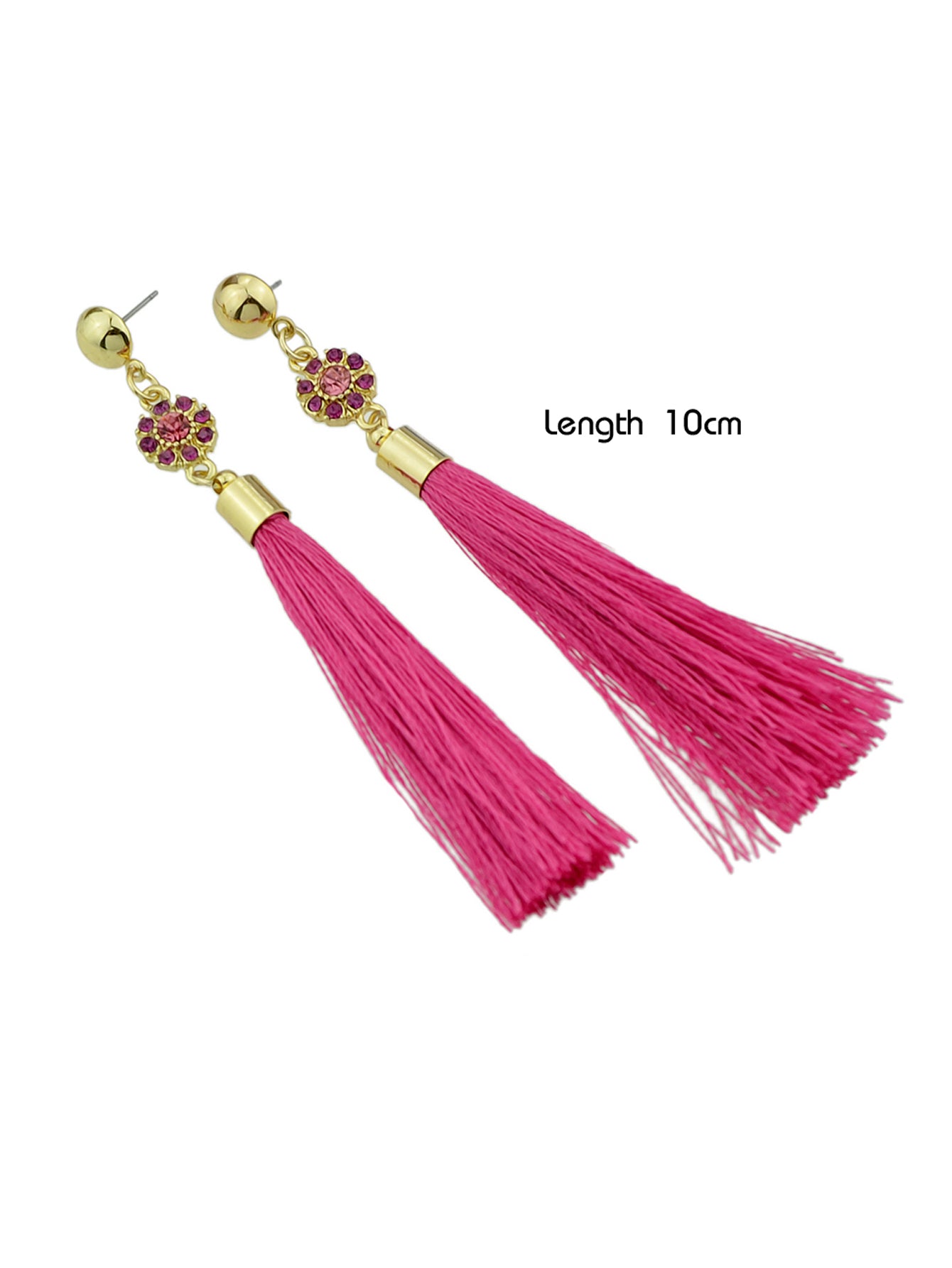 Ethnic Traditional Jewellery Rhinestone Flower Tassel Long Dangle Earrings Gift