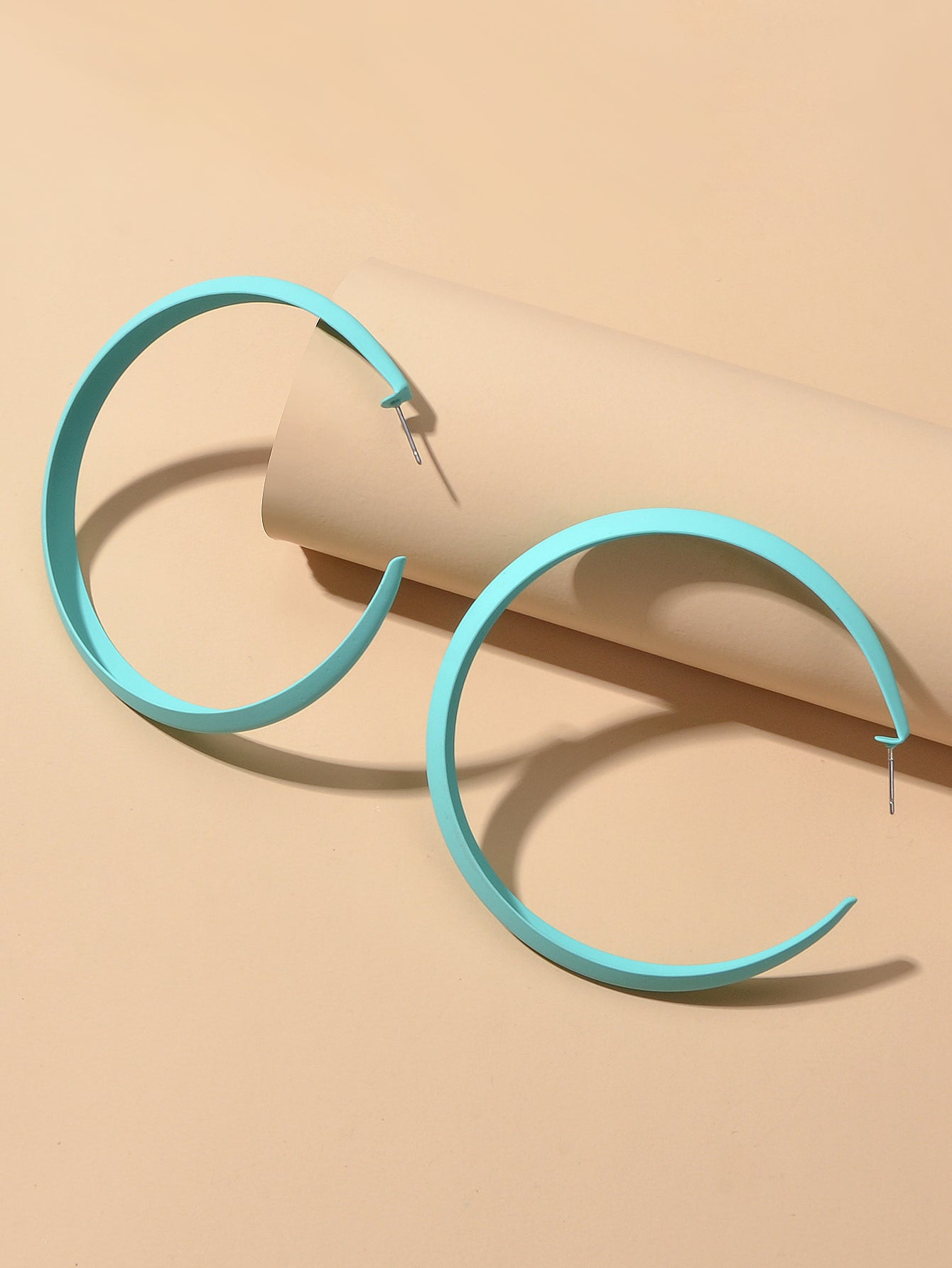 Women Party Decoration Blue Big Hoop Statement Circle Earrings Female Jewellery