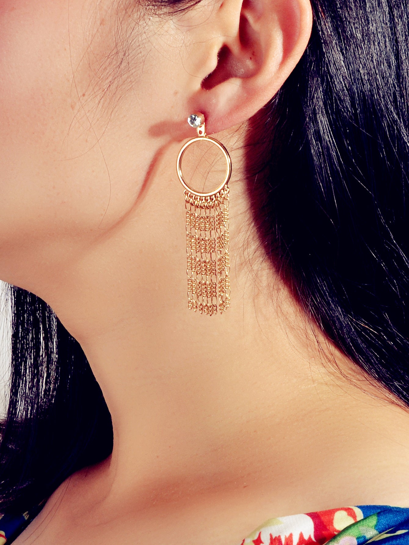 9 pairs Bowknot Rhinestone Pearl Stud Flower Tassel Chain Dangle Earrings Gift