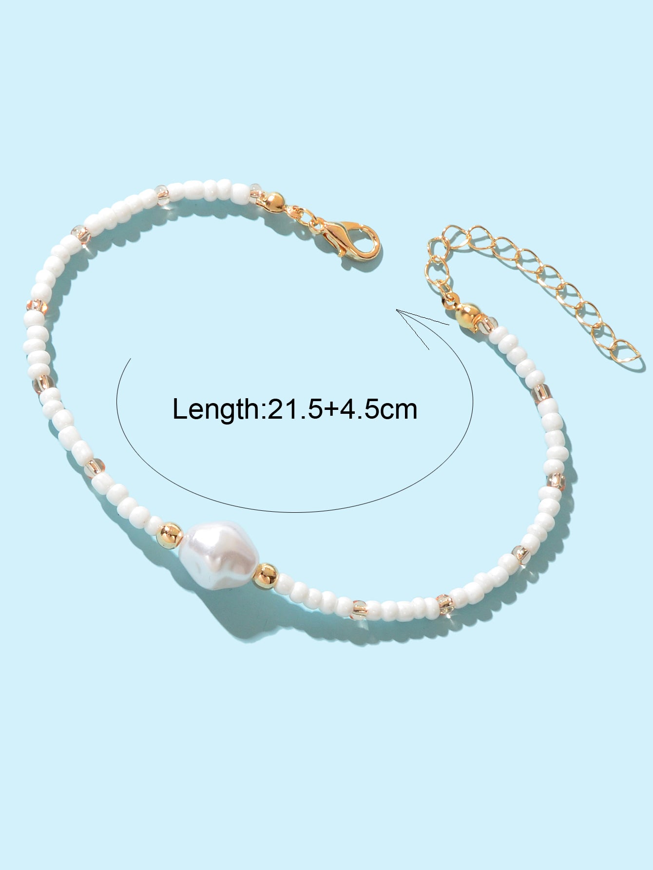 Ethnic Style Bohemia Accessories Chic Pearl Charm White Seed Beads String Anklet