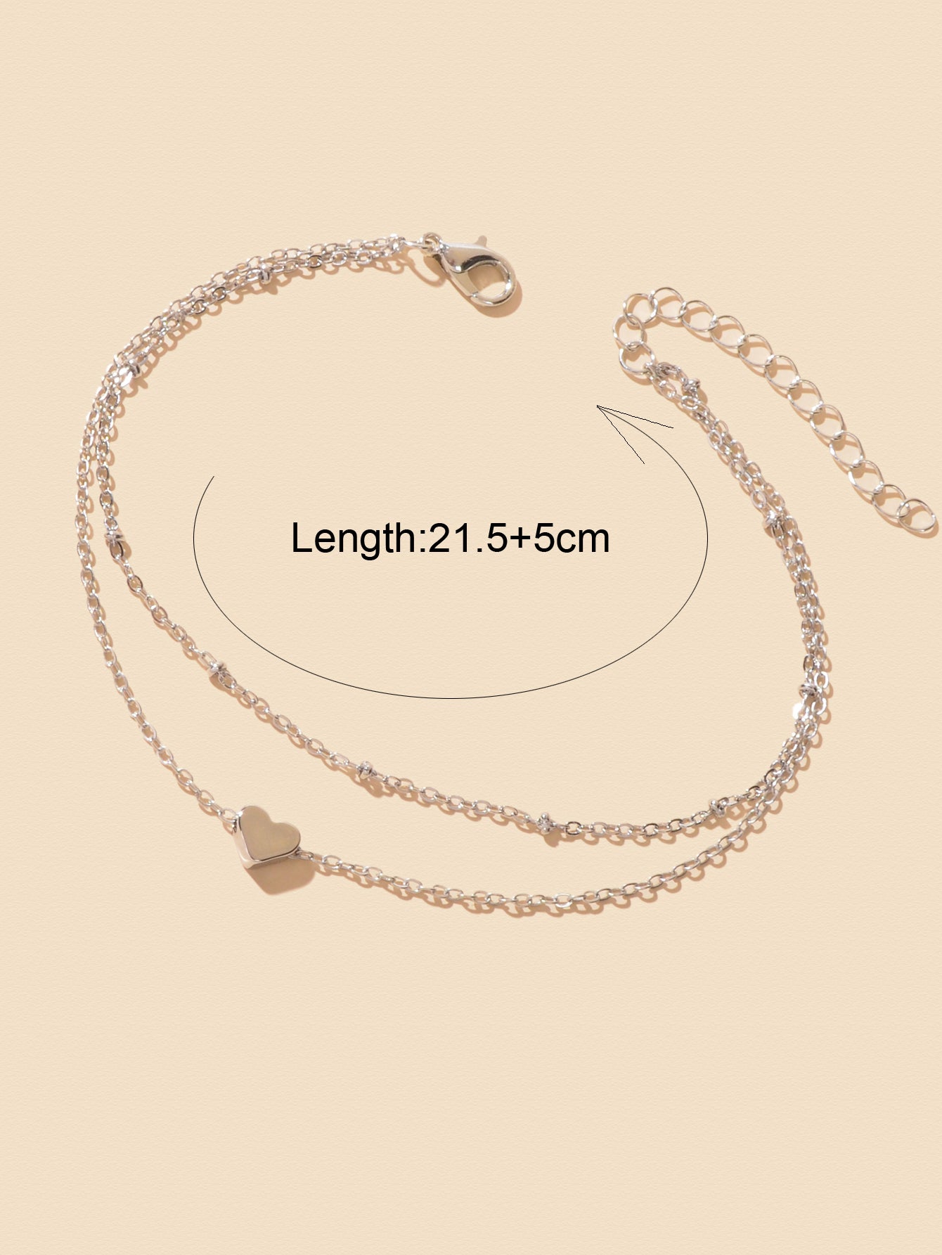 Womens Layered Chain Heart Anklet Foot Chain Beach Ankle Jewellery Bracelet Gift