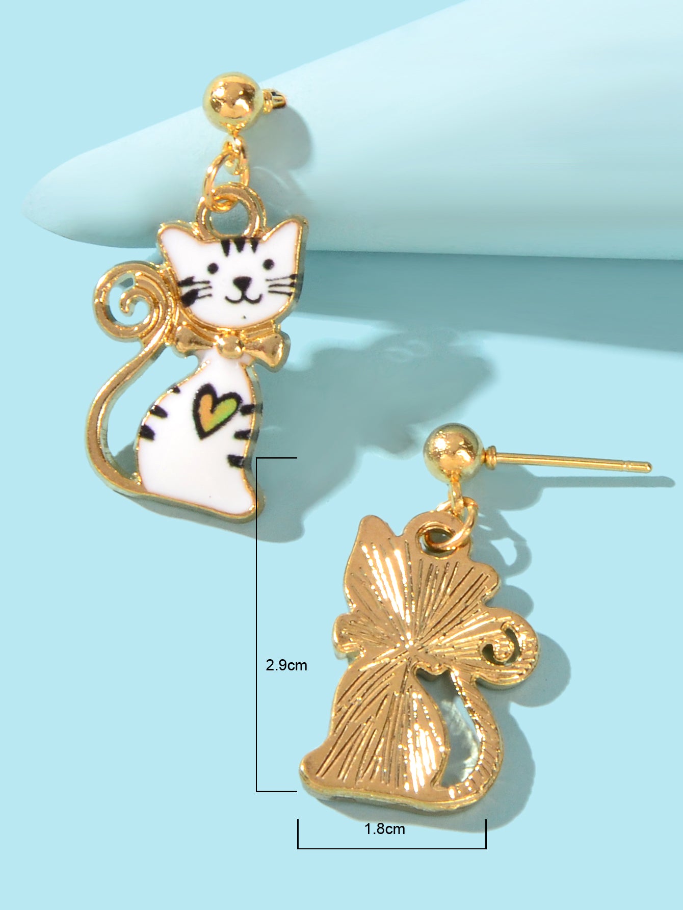 Pink Enamel Aesthetic Funny Cartoon Kitten Drop Dangling Cat Animal Earrings