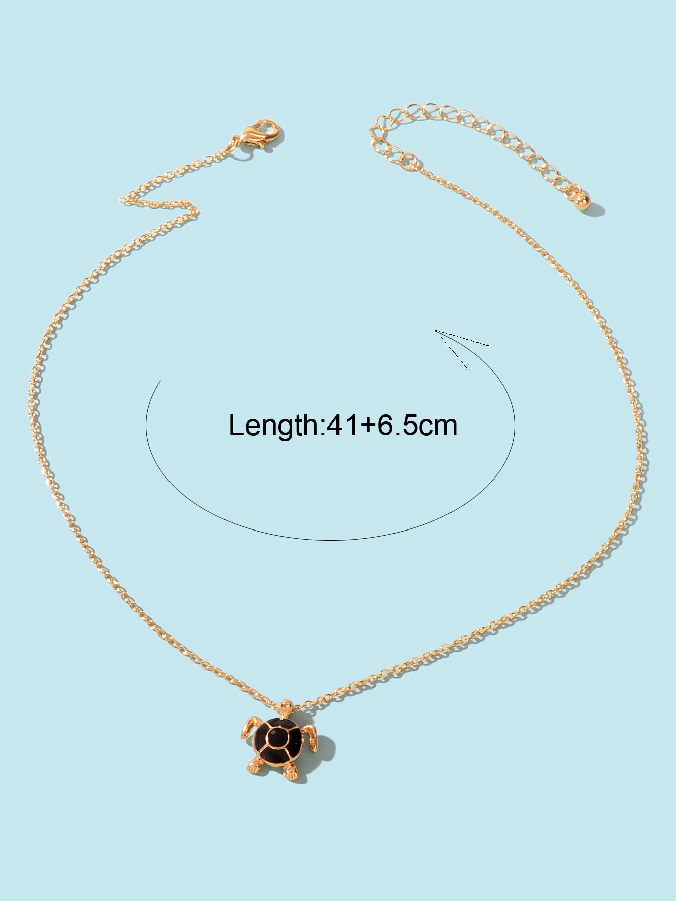Ocean Animals Jewellery Gold Chain Black Tortoise Pendant Necklace Girls Gifts