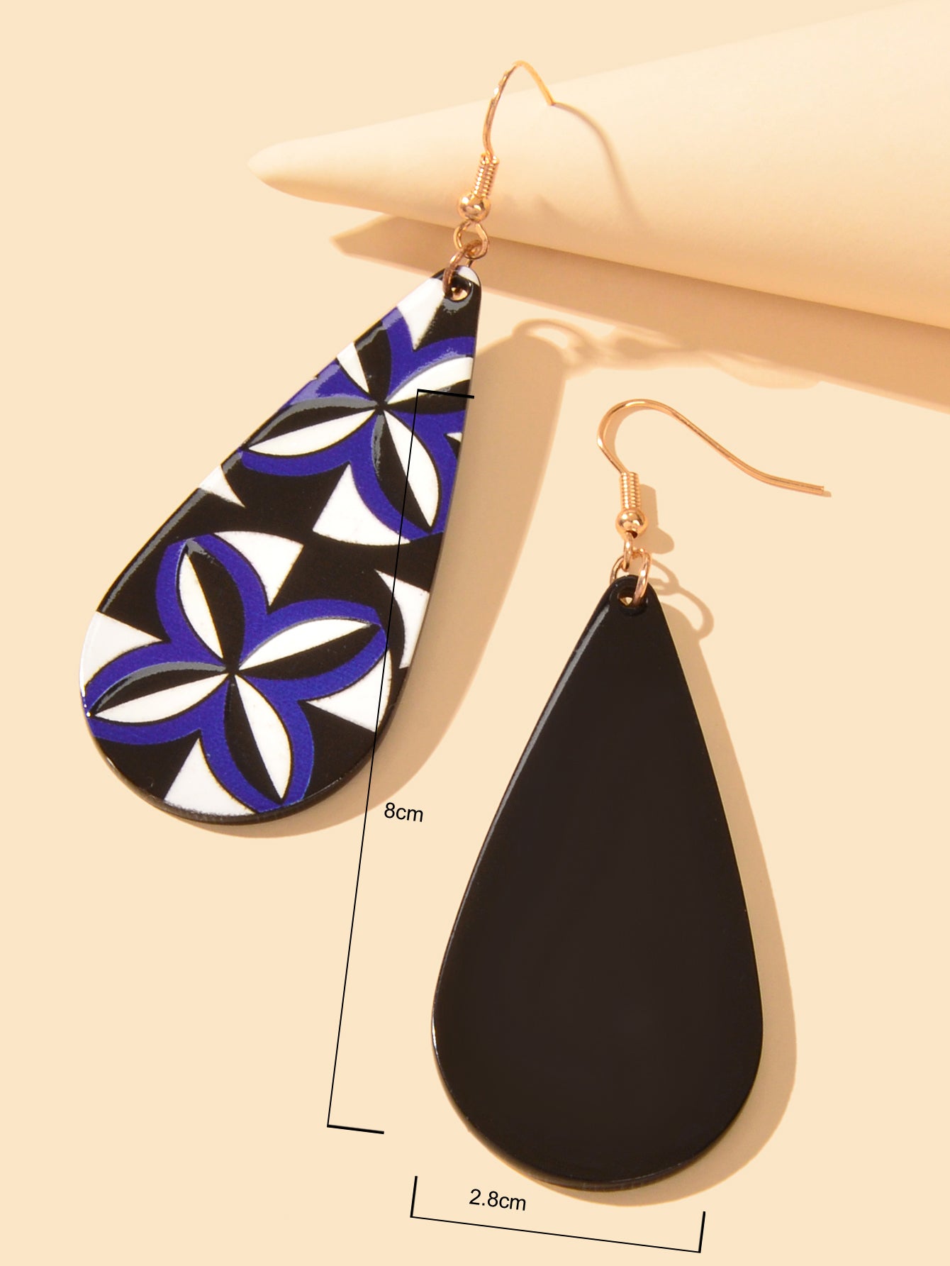 Geometric Pattern Acrylic Water Drop Statement Earrings Women Party Decoration