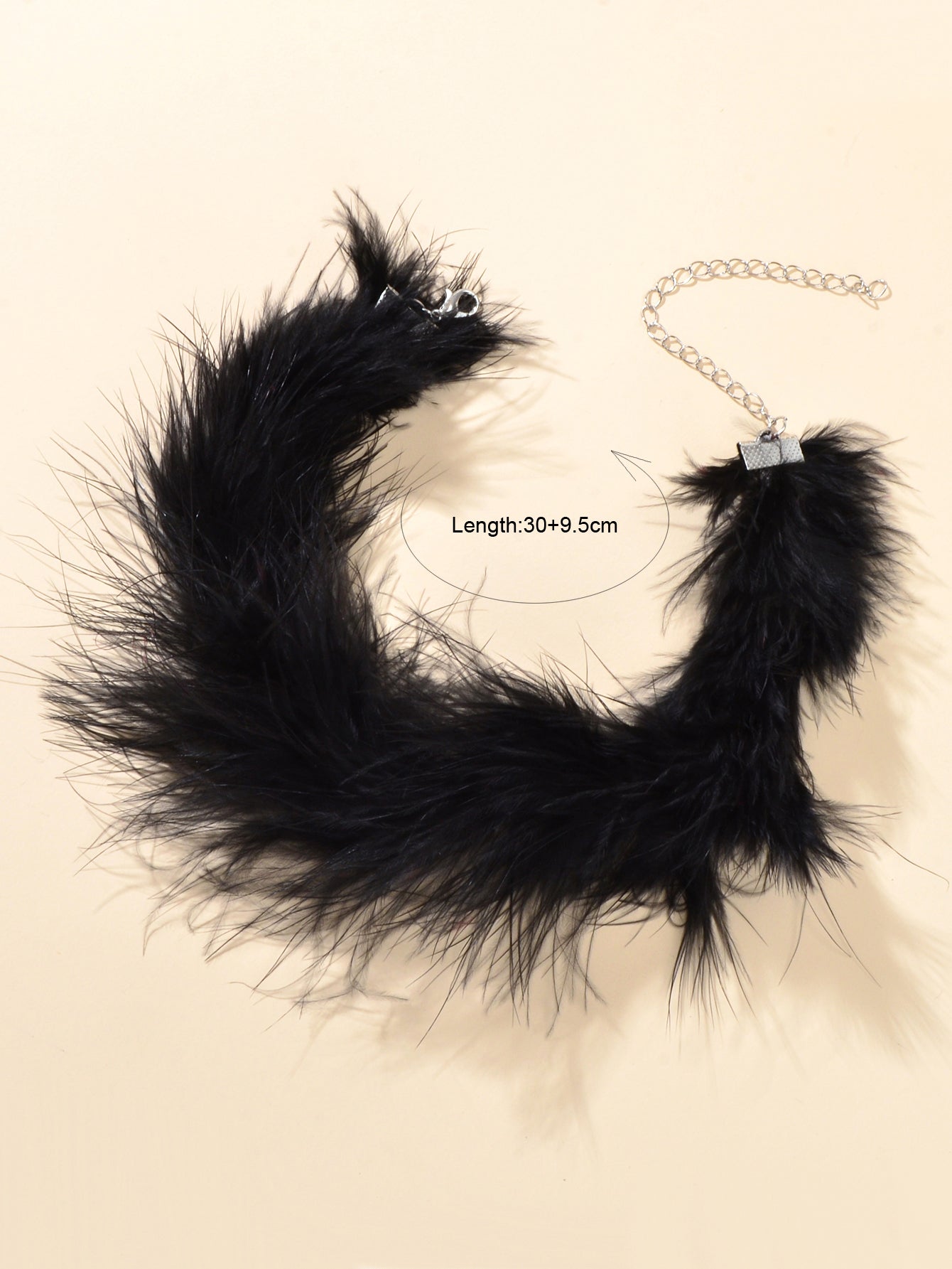 Retro Black Faux Fur Choker Collar Necklace for Women Party Dinner Accessories