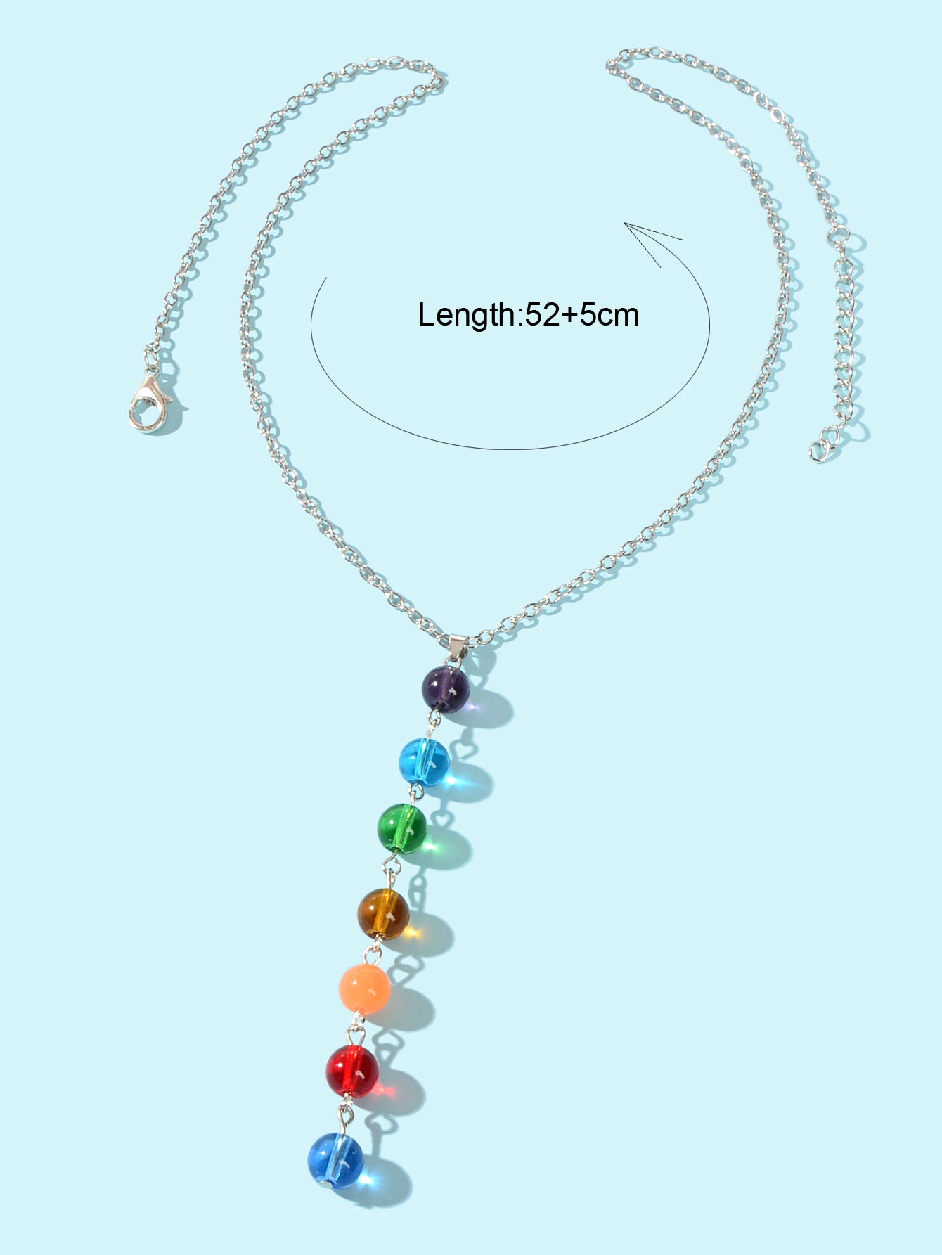 Dainty Gold Chain Colorful Glass Beads Long Charm Y Shape Lariat Female Necklace