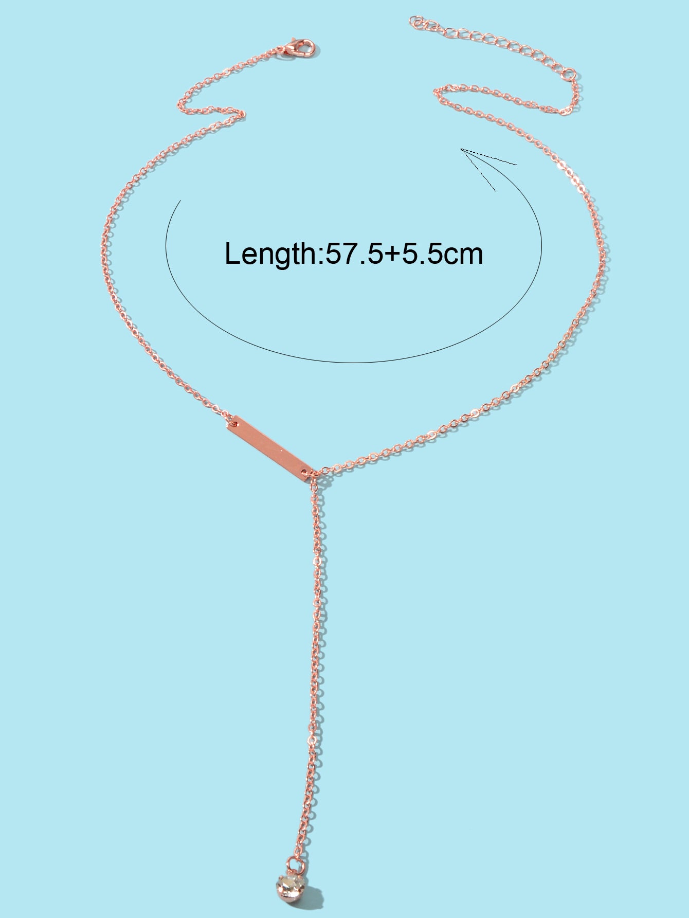 Feelontop Jewellery Silver Chain Rhinestone Fringe Y Necklace Women Accessories