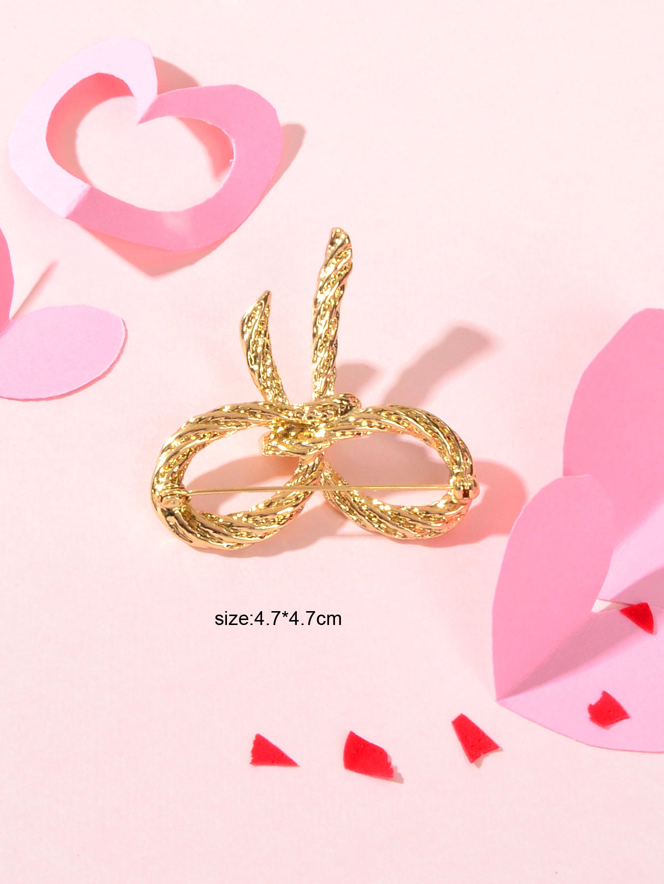 Gold Metal Bow Tie Brooch Collar Diwali Pin Badge Elegant Women Dress Accessory