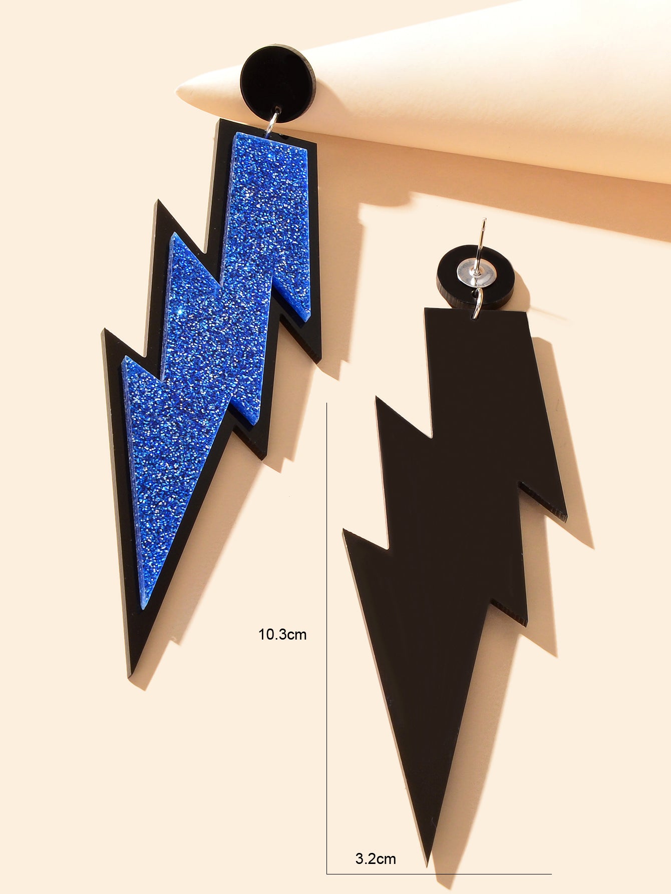 Sparkling Stylish Acrylic Lightning Statement Long Pendant Dangle Party Earrings