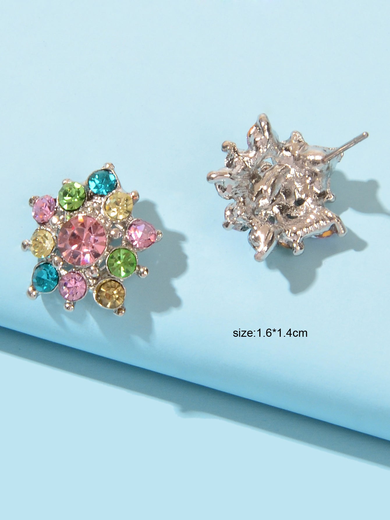 Sparkly Colourful Rhinestone Lightweight Star Ear Studs Bridal Wedding Earrings