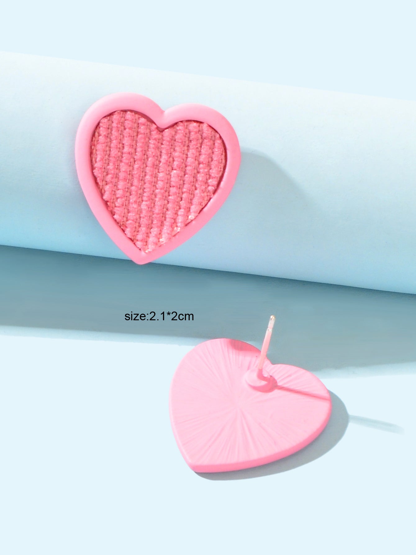 Pink Sweet Heart Stud Girls Love Earrings Women Birthday Dainty Gift Accessories