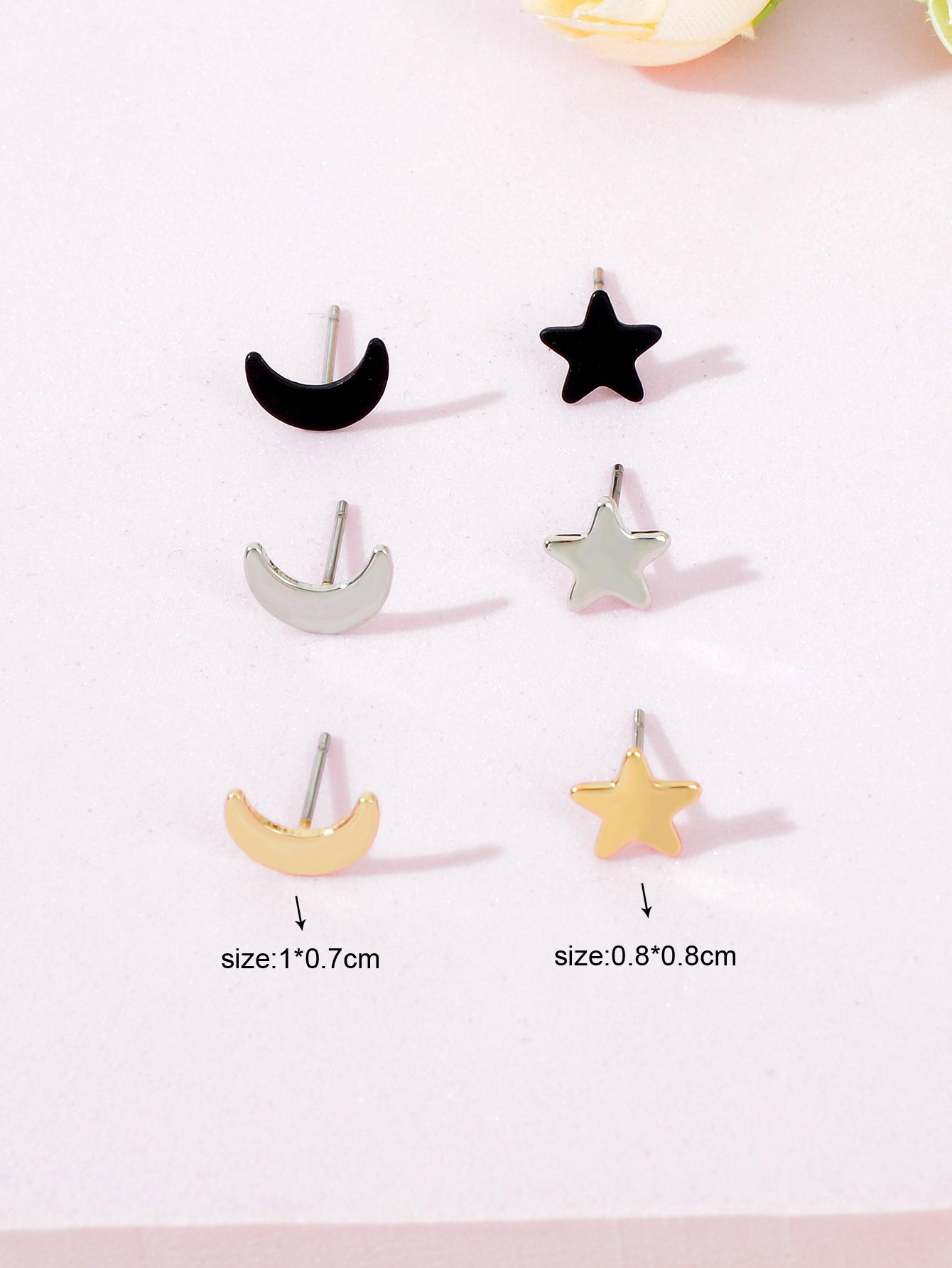 Starry Night Delight Moon and Stars Stud Earrings - Sparkle Under the Moonlight