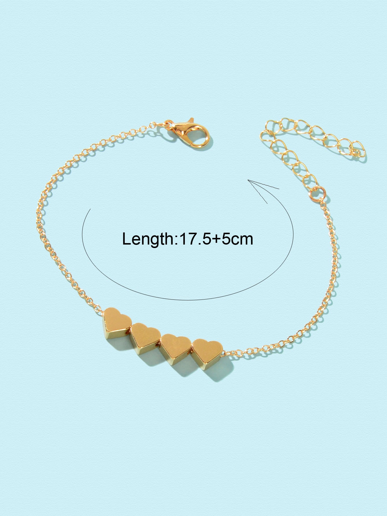 Nice Collection Minimalist Style Silver Chain Heart Charm Basic Women Bracelets