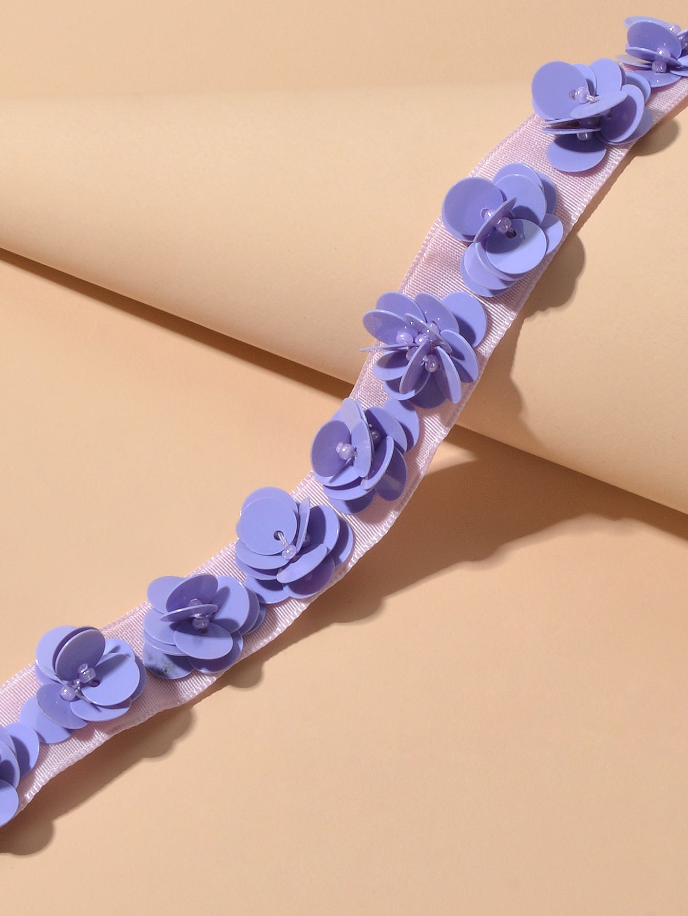 Handmade 90s Purple Flower Collar Velvet Short Tattoo Choker Retro Girl Necklace