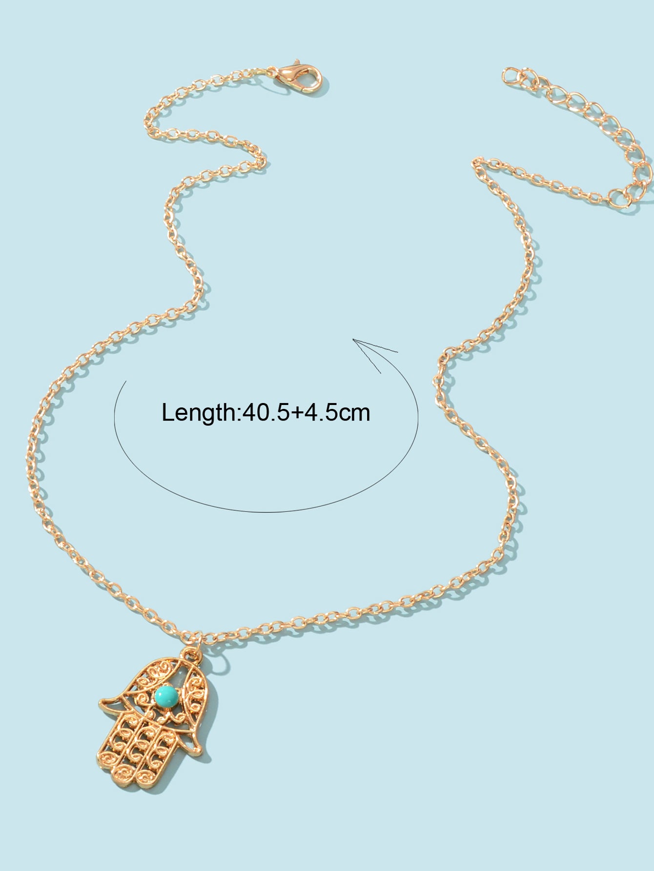 Dainty Gold Silver Chain Hollow Hamsa Hand Boho Charm Necklace Protection Lucky