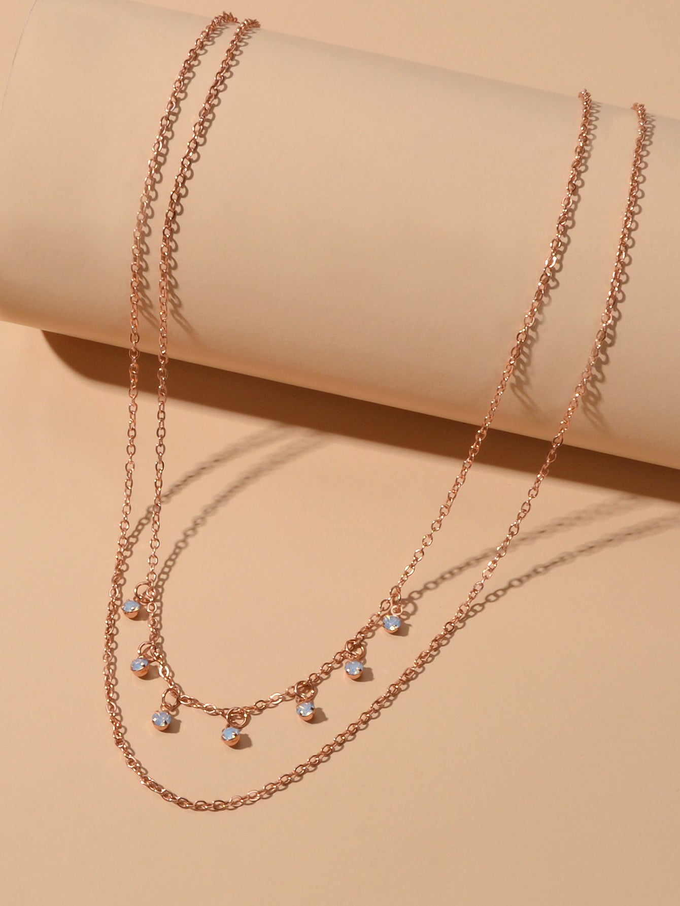 Ladies Jewellery Multi-layer Gold Chain Beads Charm Clavicle Necklace Girls Gift