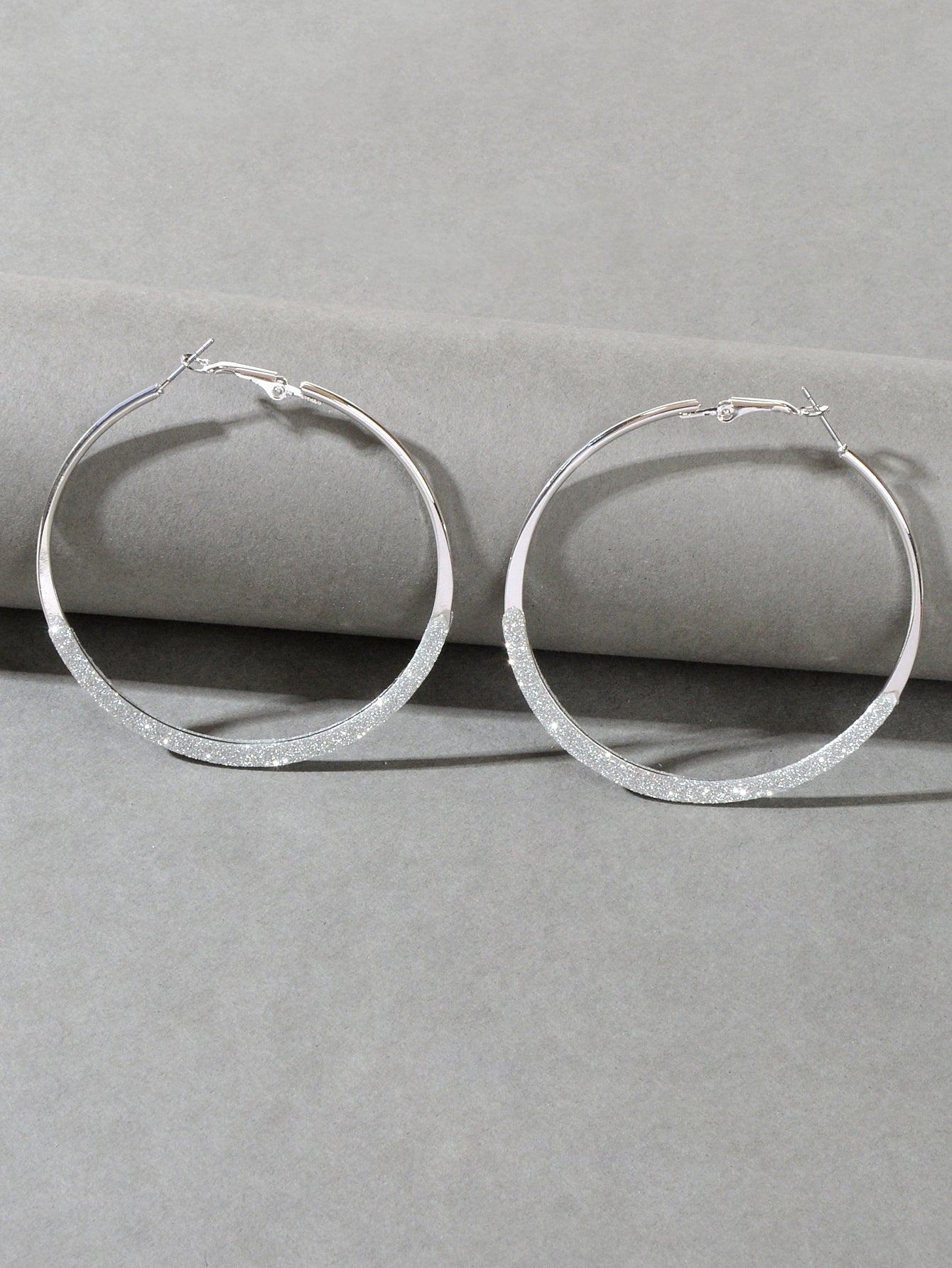 Spinning Rosegold Silver Big Circle Hoop Party Earrings Women Teens Accessories