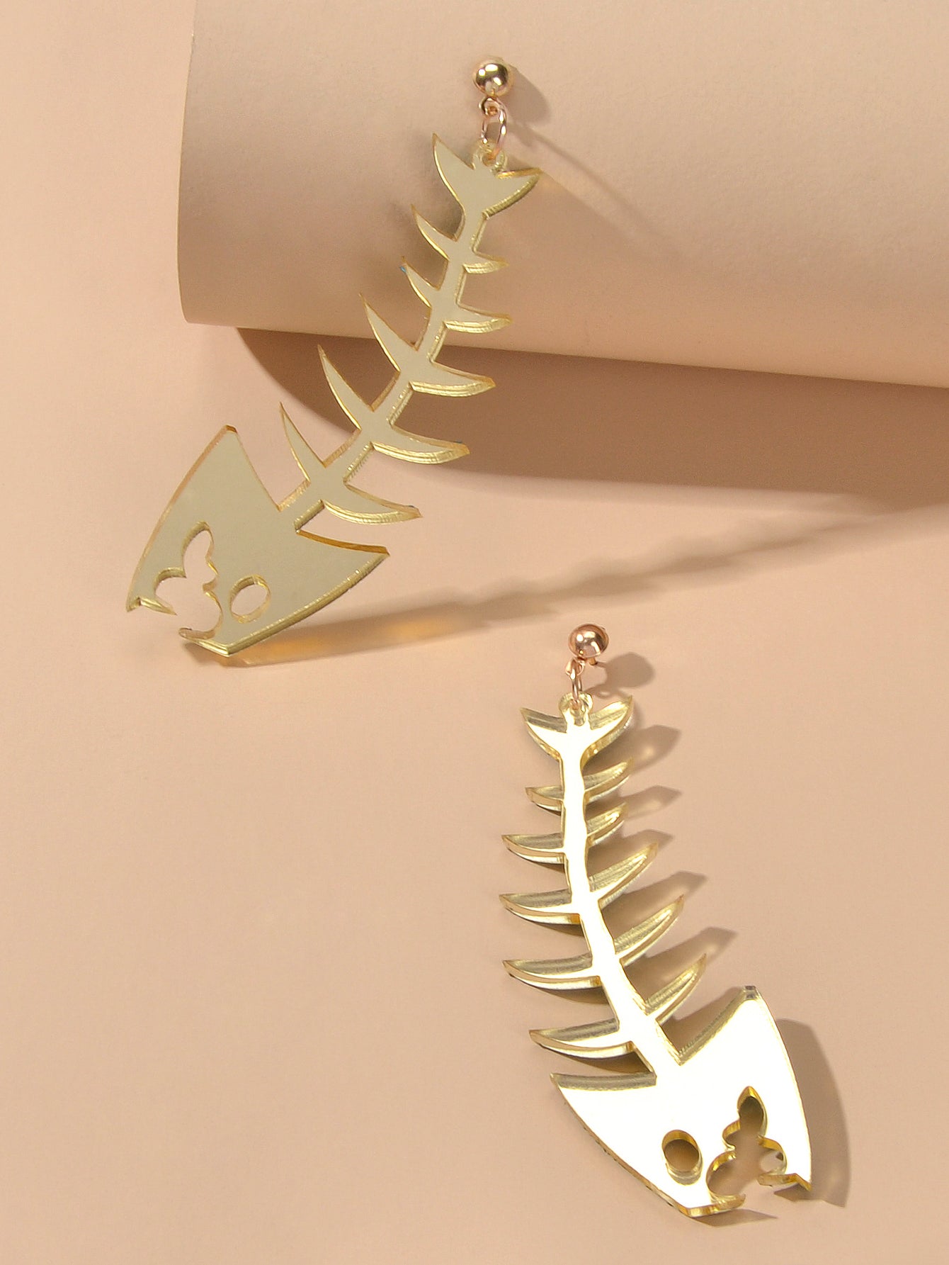 Personality Creative Acrylic Fish Bones Dangling Earrings Rock Statement Jewelry