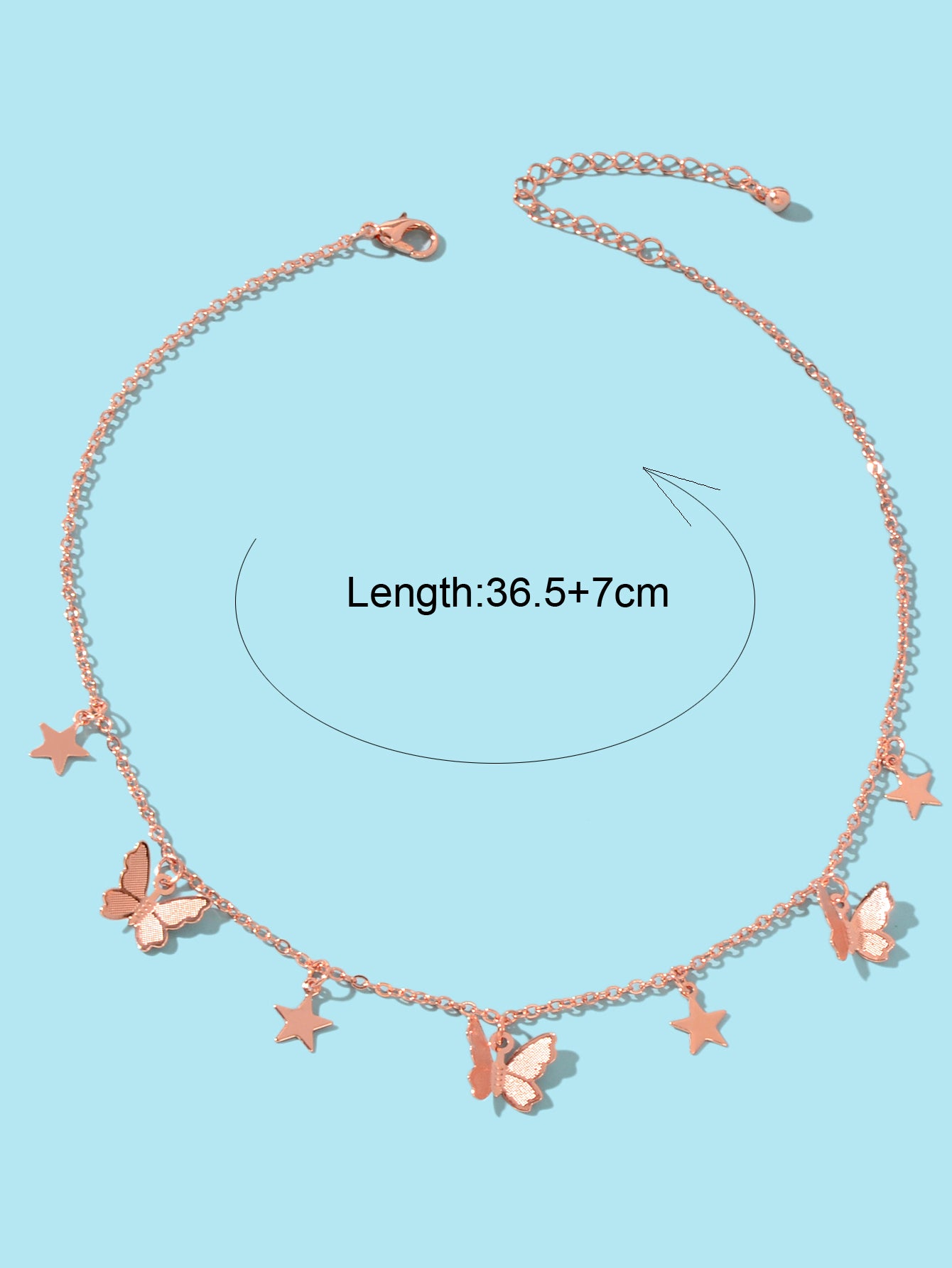 Trendy Gold Chain Star Butterfly Charm Collar Necklace Women Party Decoration