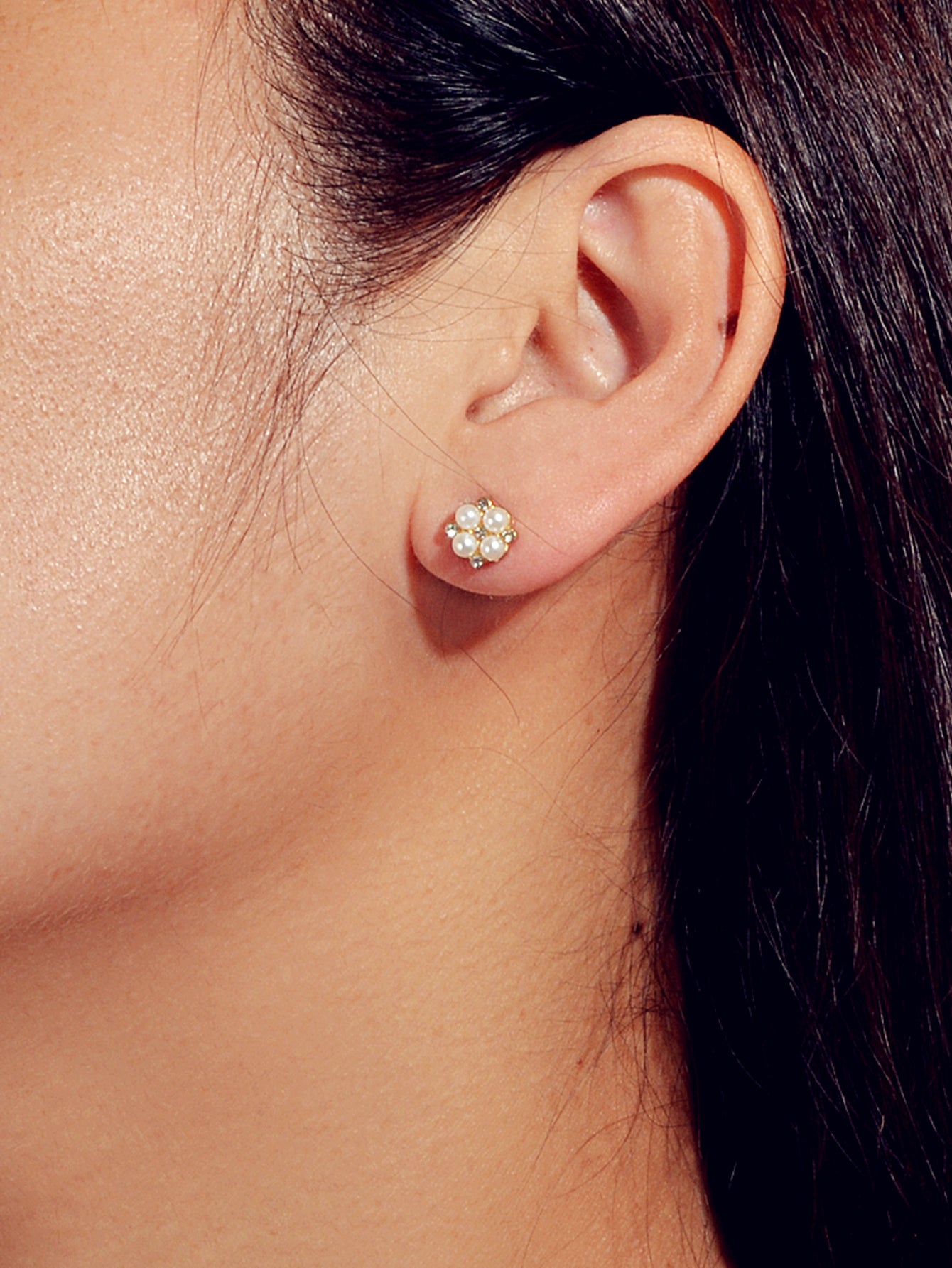 9 pairs Ladies Jewellery Shining Rhinestone Pearl Flower Heart Stud Earrings Set