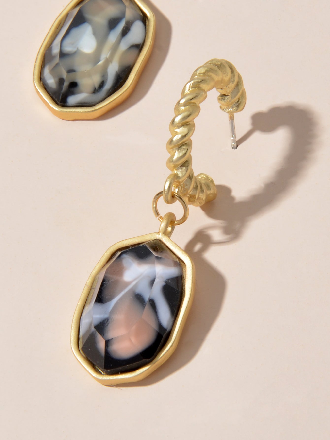 Retro Jewelry Multi-colored Simulated Stone Geometric Dangle Earrings for Women