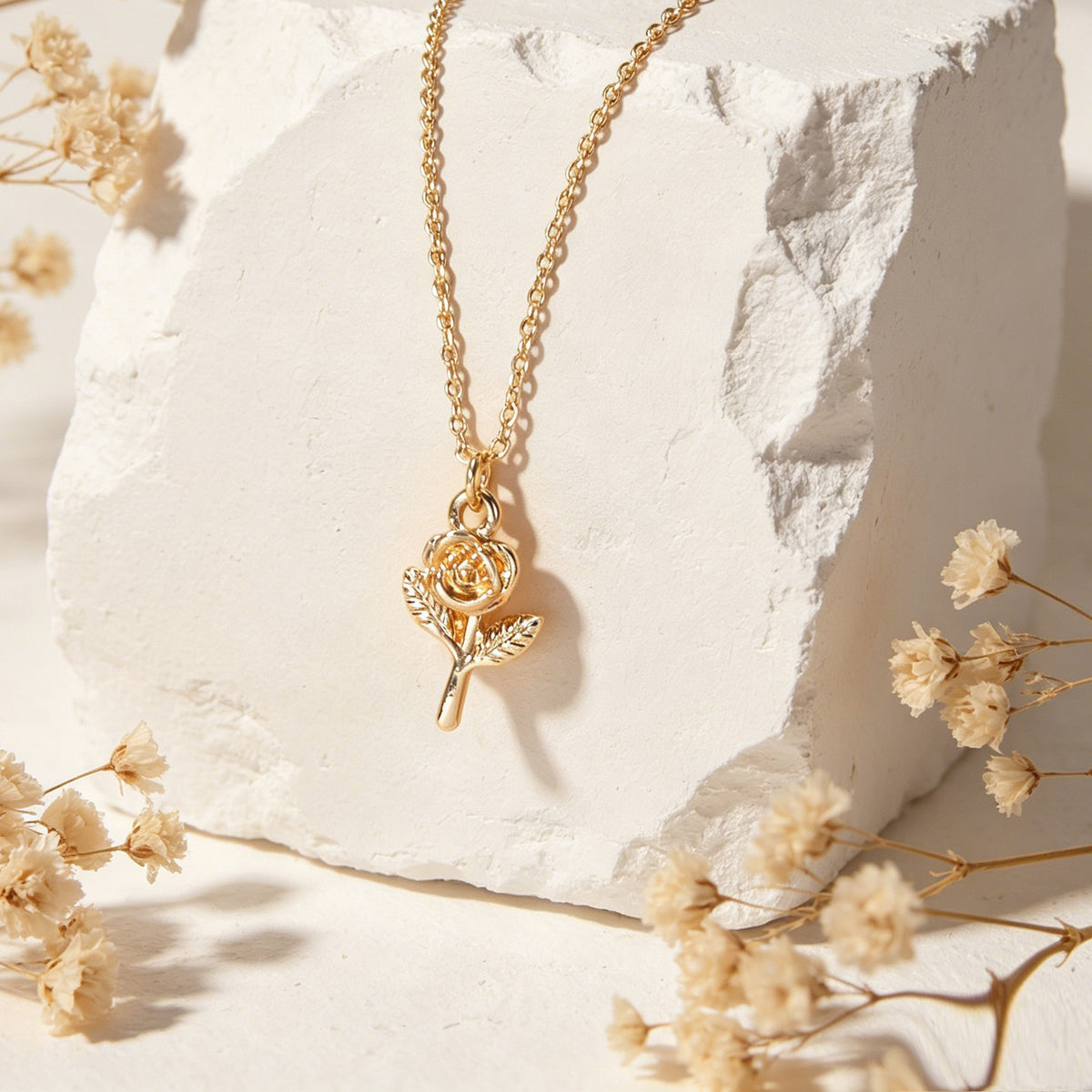 AU Stock Jewellery Gold Chain Rose Flower Charm Necklace Teens Women Lover Gift