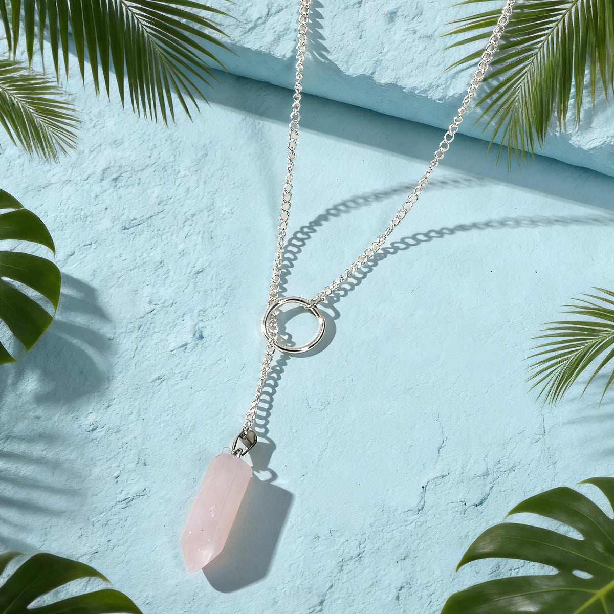 Hexagonal Quartz Point Chakra Pendant Chain Necklace Drop Charm Jewellery Gift