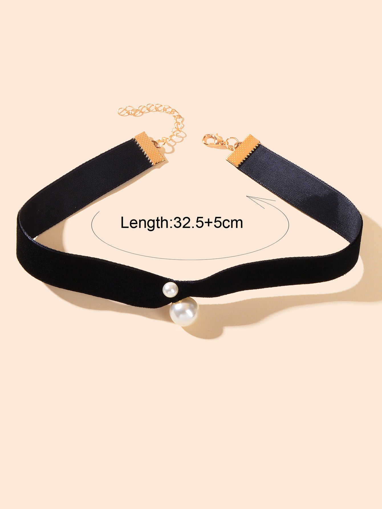 Retro Pearl Decor Black Velvet Short Tattoo Choker Collar Women Dinner Necklace