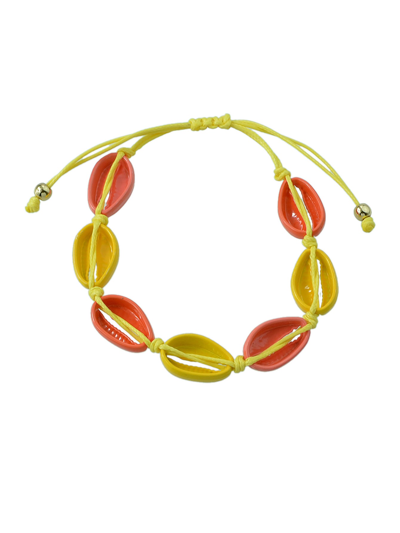 Ethnic Jewelry Colorful Enamel Shell Shape Adjustable Braided Bohemian Bracelet