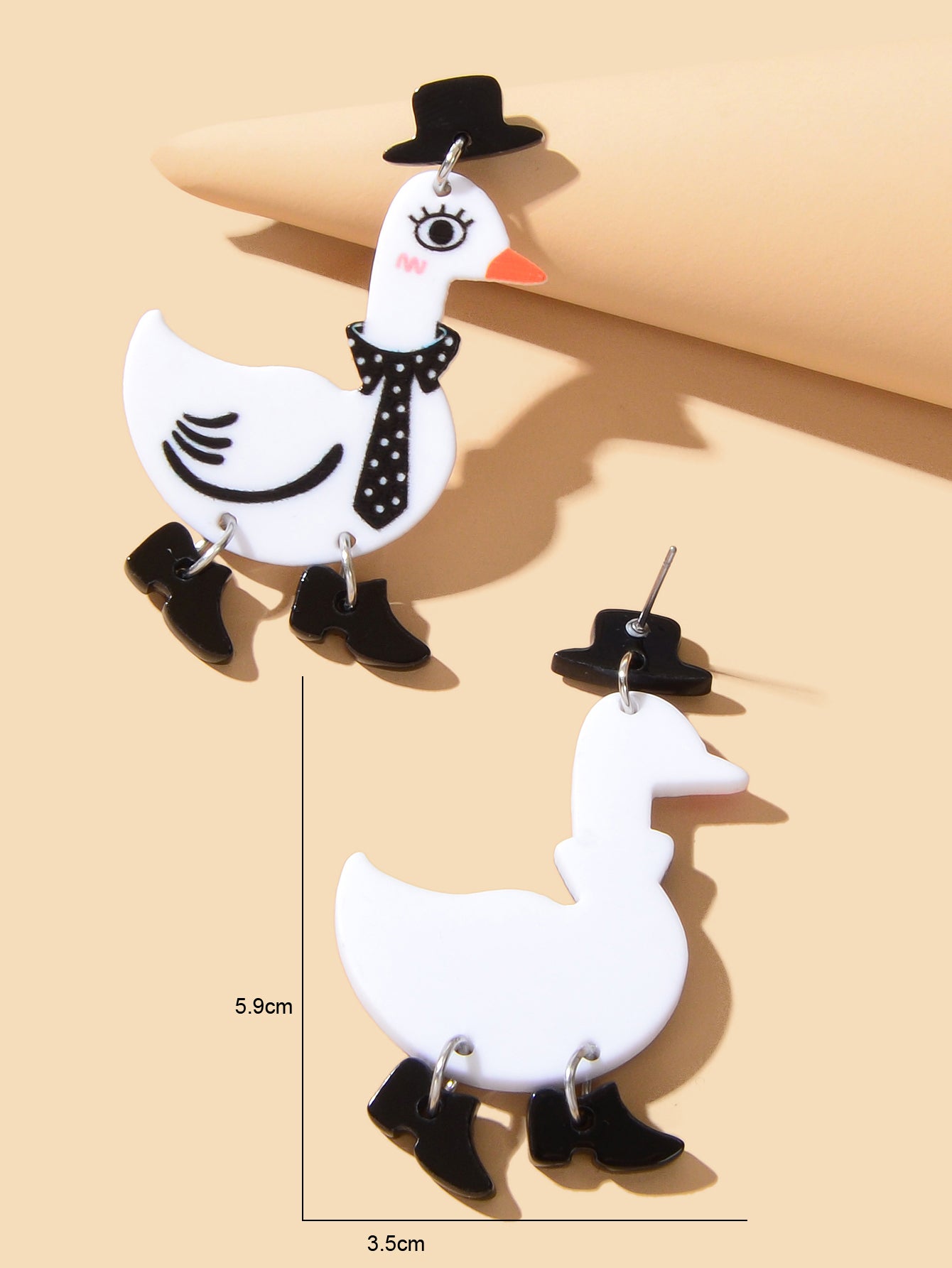 Adorable Duckling Earrings Novelty Duck Dangle Stud Easter Holiday Jewelry Gift