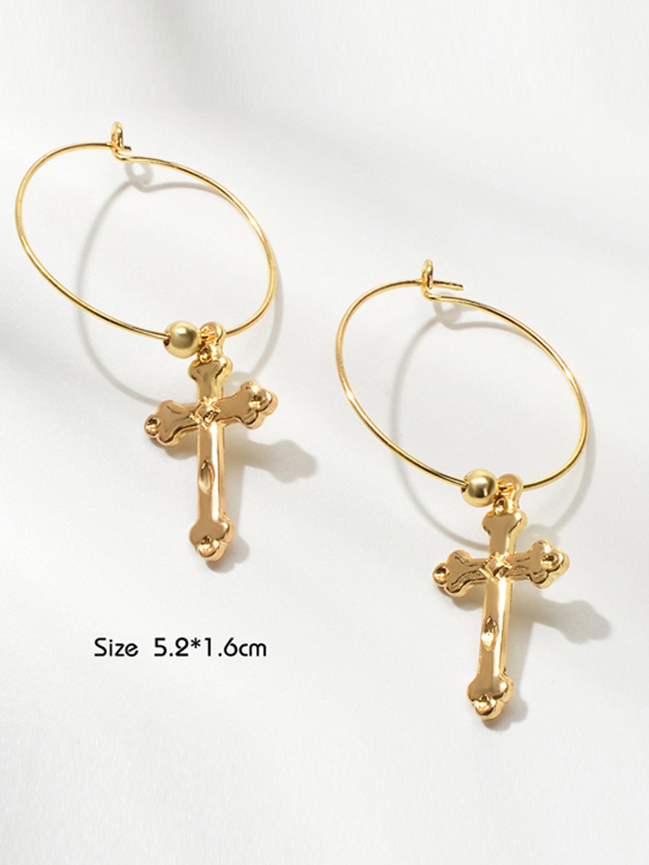 Steampunk Cross Charm Circle Hoop Earrings Goth Hip Hop Party Decoration Jewelry