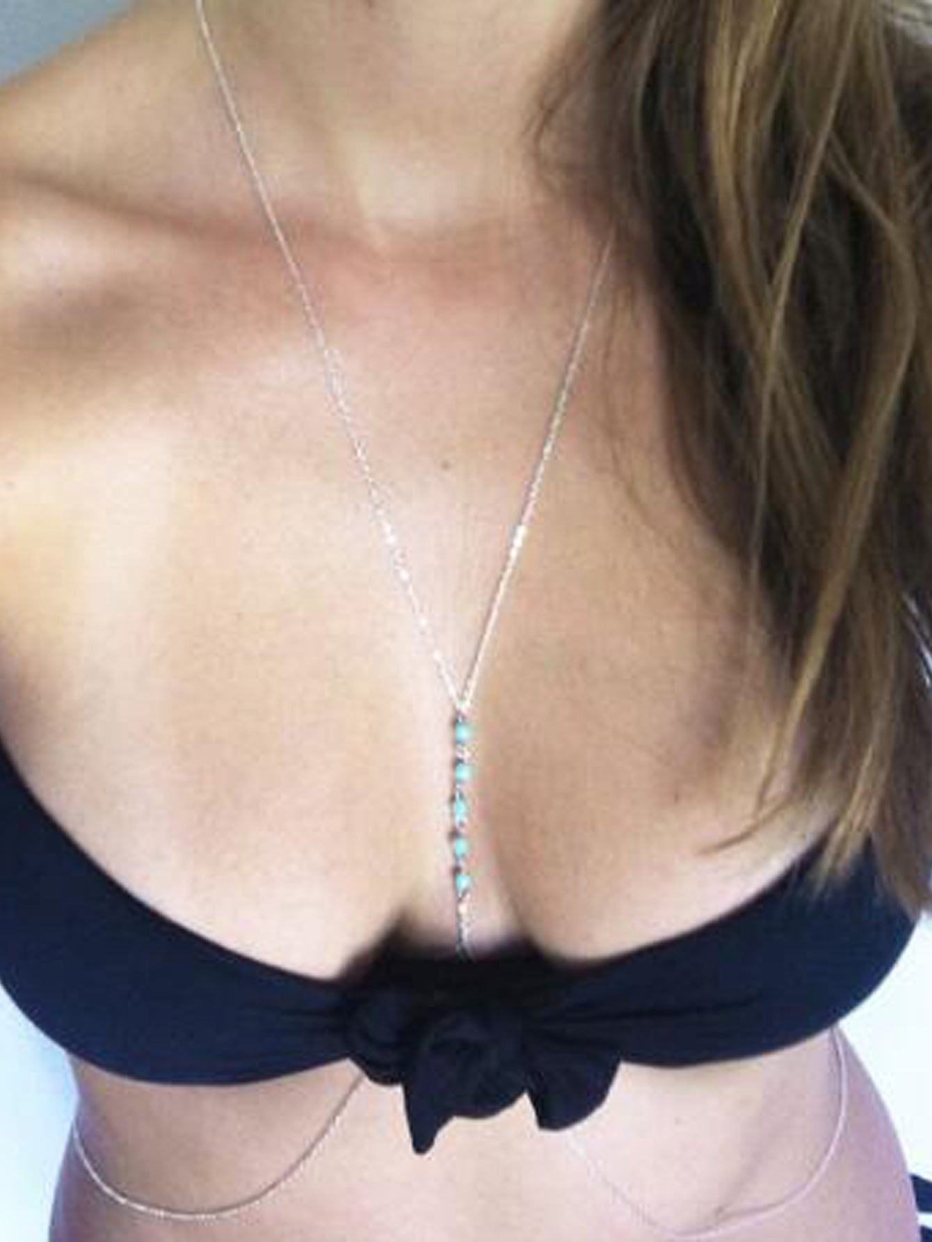Sexy Turquoise Gold Silver Body Chain Beach Bikini Belly Waist Body Jewellery