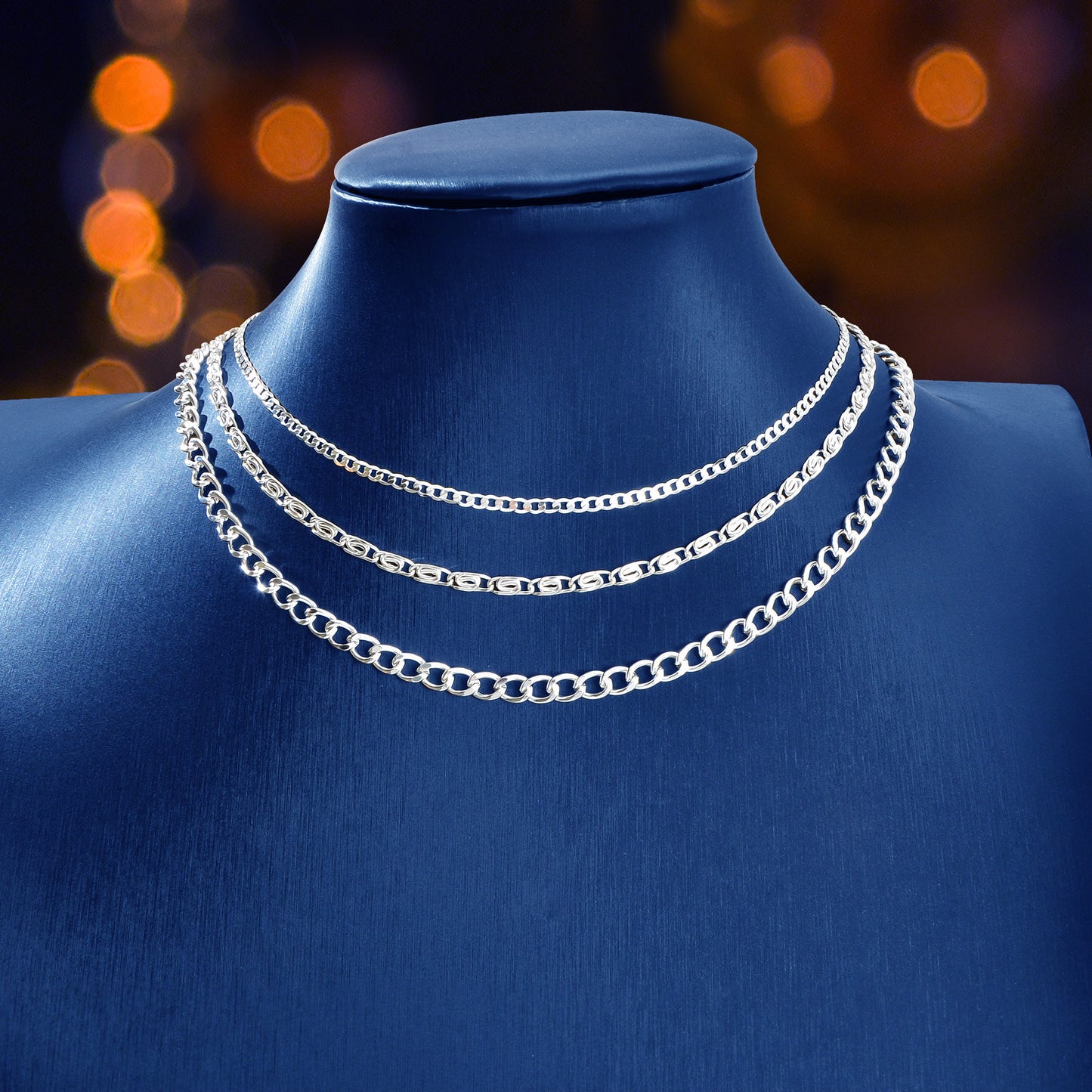 3 pcs Gold Silver Chain Boho Chic Minimalist Necklace Women Accessories Jewelry