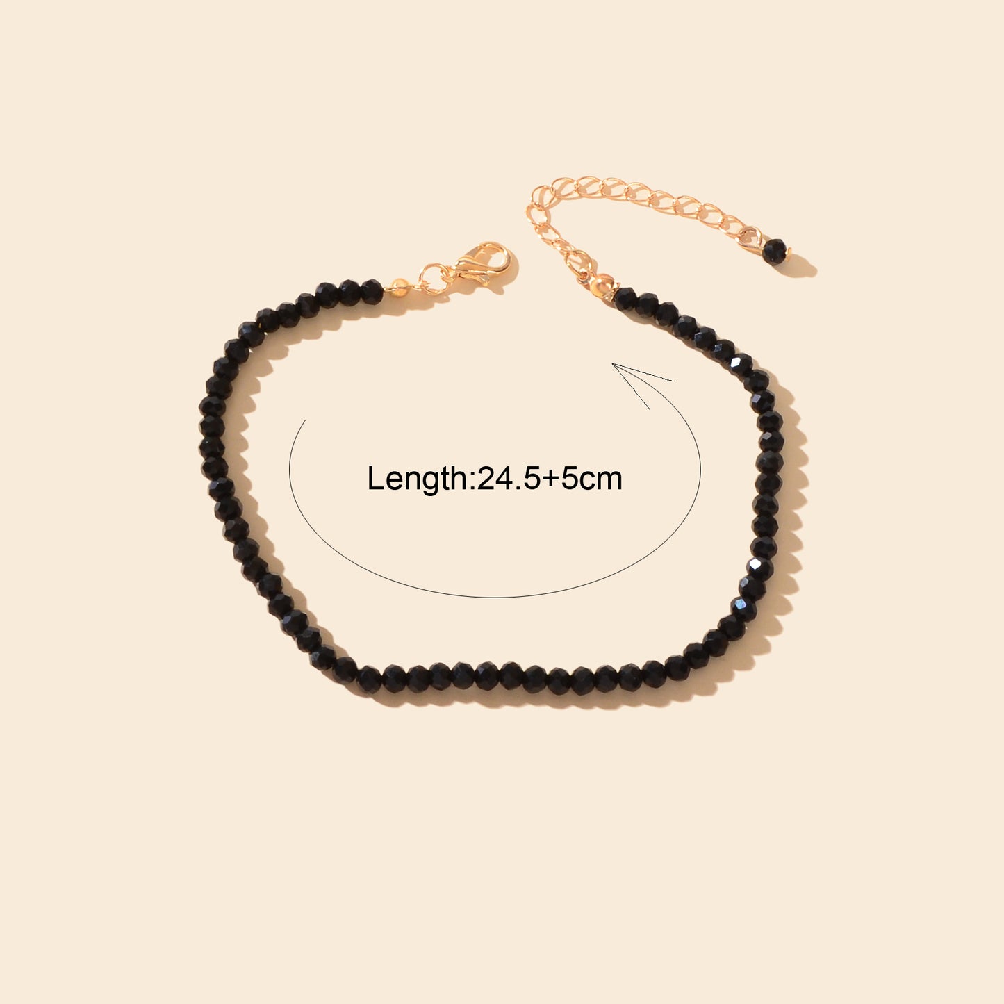 Handmade Beach Stylish Black Beads Foot Chain Anklet Bracelet Vacation Jewellery