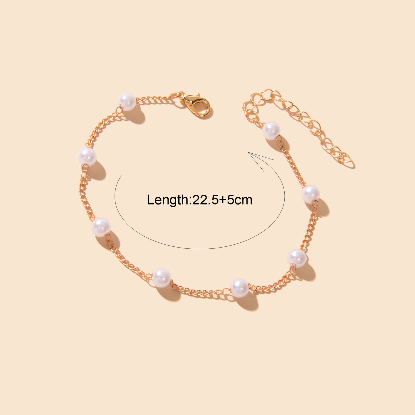 Boho Gold Chain Pearl Beads Dainty Anklet Bracelet Summer Beach Foot Jewellery