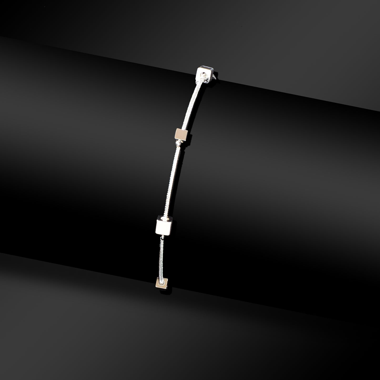 Minimalist Geometric Cube Silvery Snake Chain Anklet Daily Beach Vacation Statement Foot Jewelry