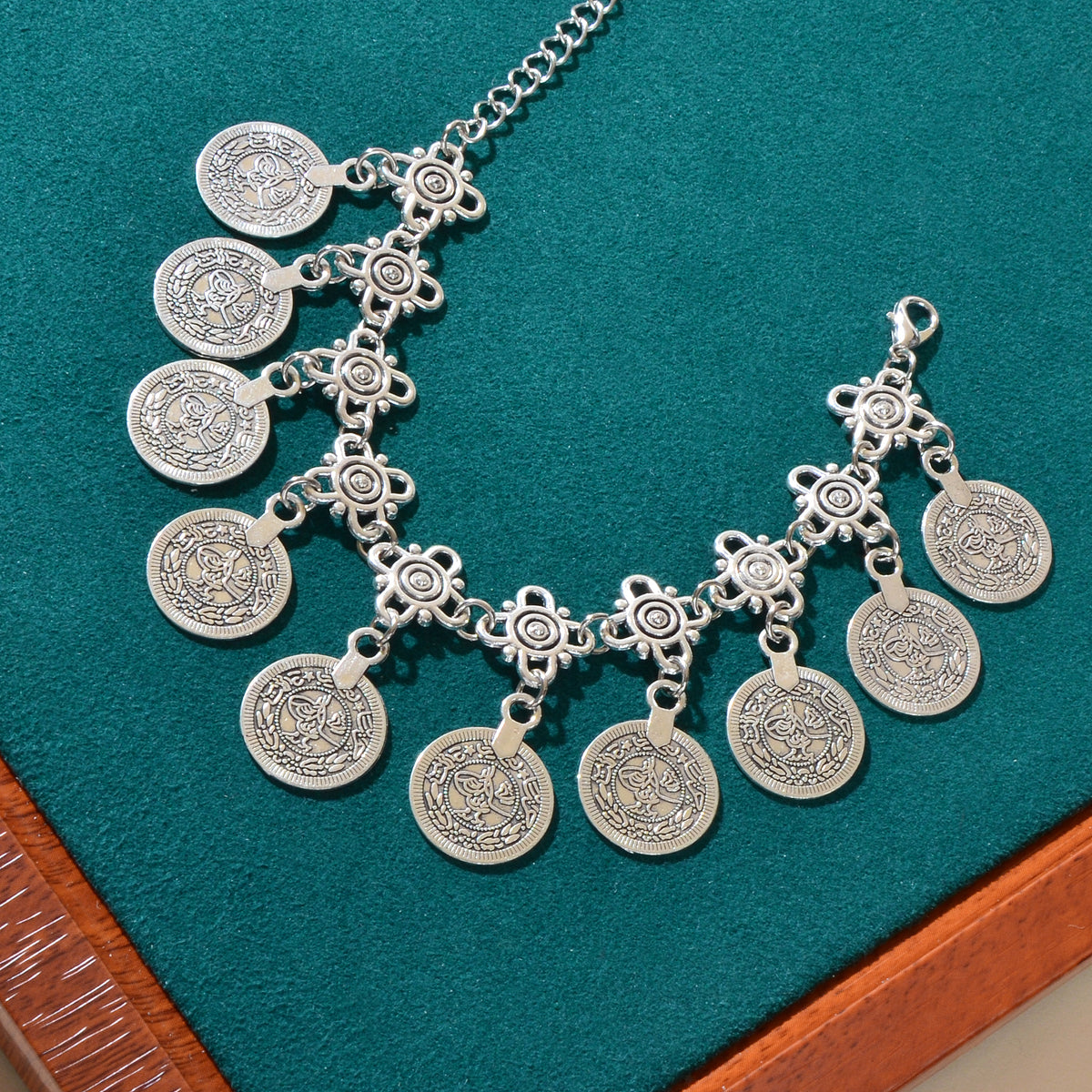 AU Post Tribal Ethnic Vintage Boho Chic Antique Coin Charm Anklet Foot Bracelet
