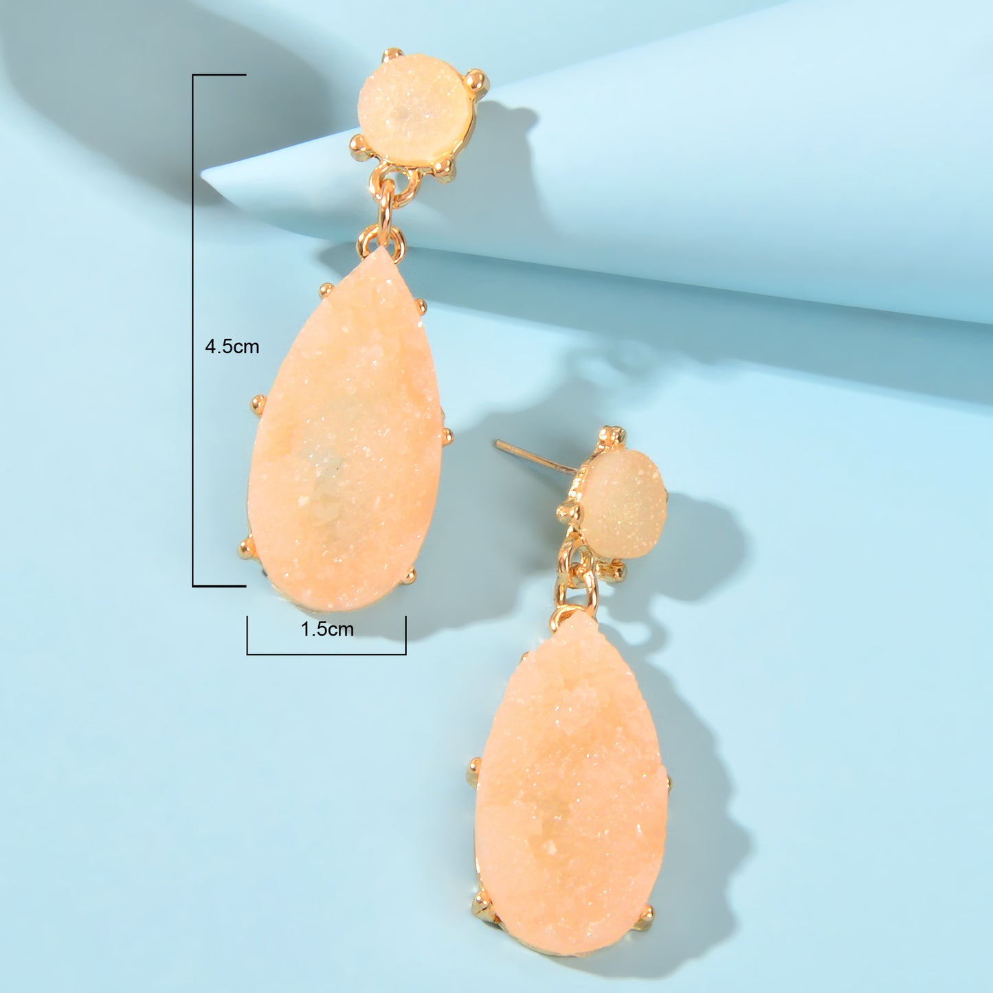 Dainty Champagne Stone Water Drop Earrings Women Girls Teens Stud Jewellery Gift