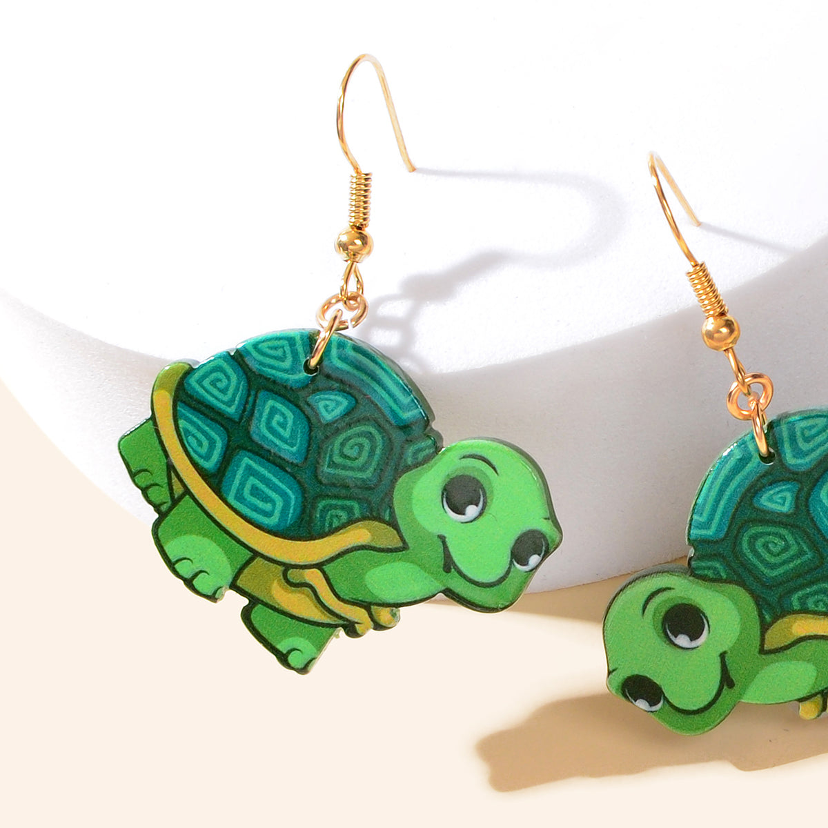 Lovely Acrylic Turtle Animal Dangle Earrings Women Holiday Party Daily Jewelry