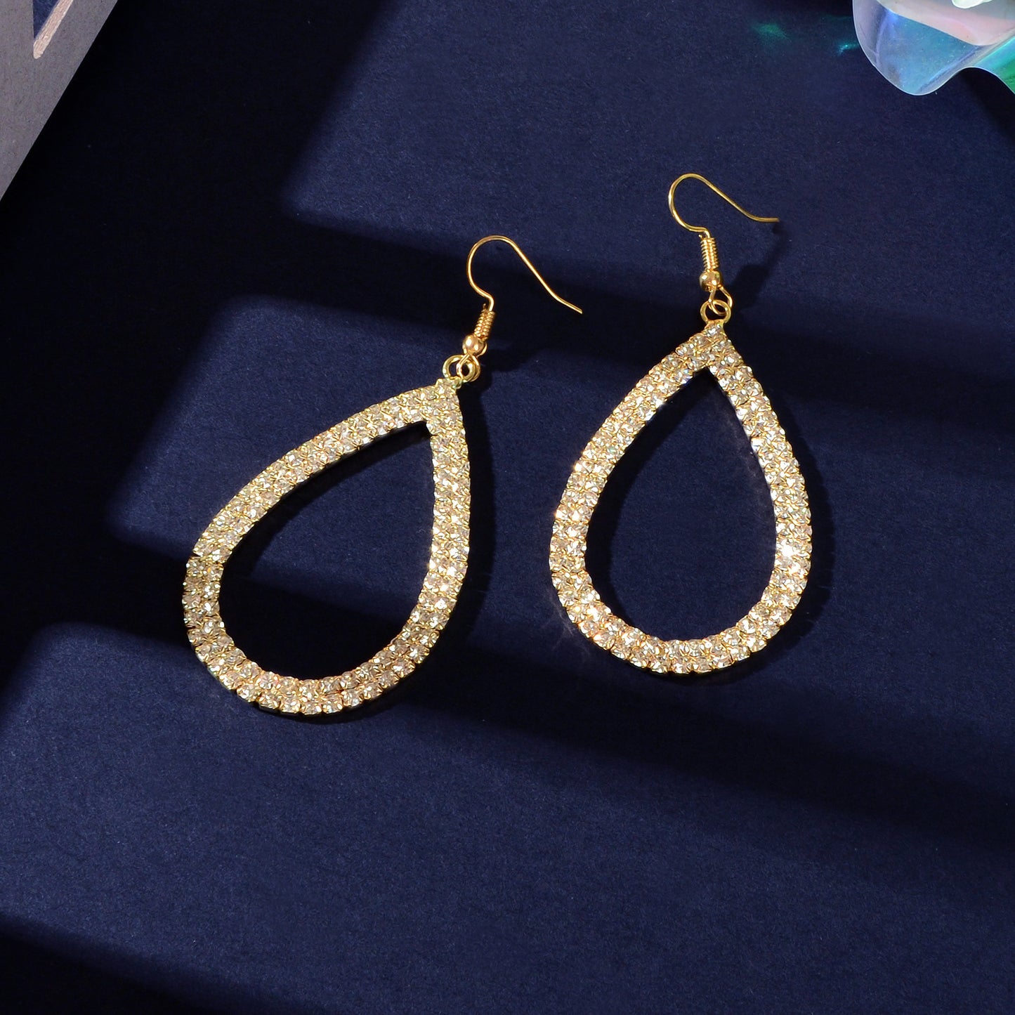 Shinning Full Rhinestone Water Drop Earrings Luxury Wedding Birdal Prom Jewelry