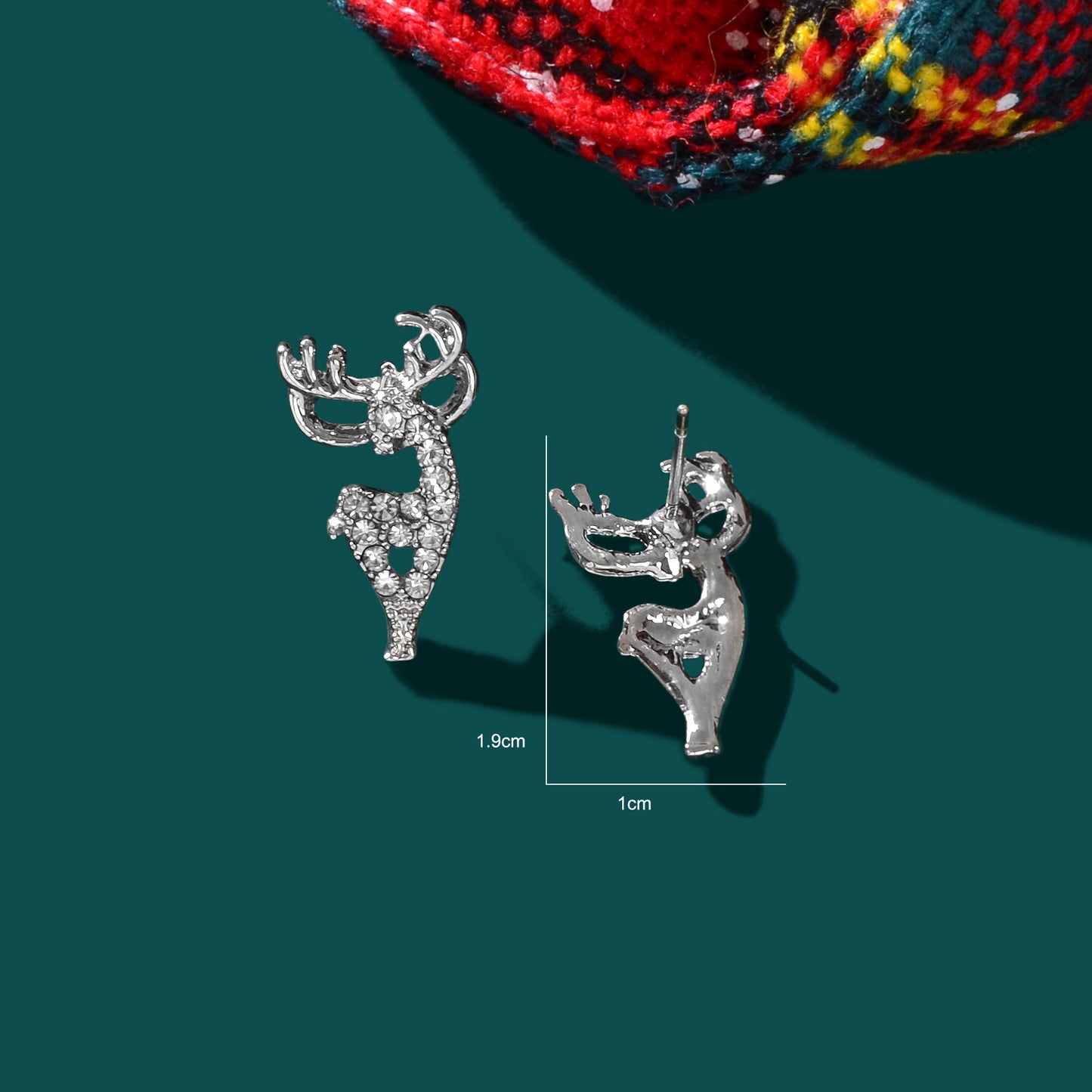 Christmas Reindeer Head Earrings Festive Holiday Deer Antler Playful Accessories