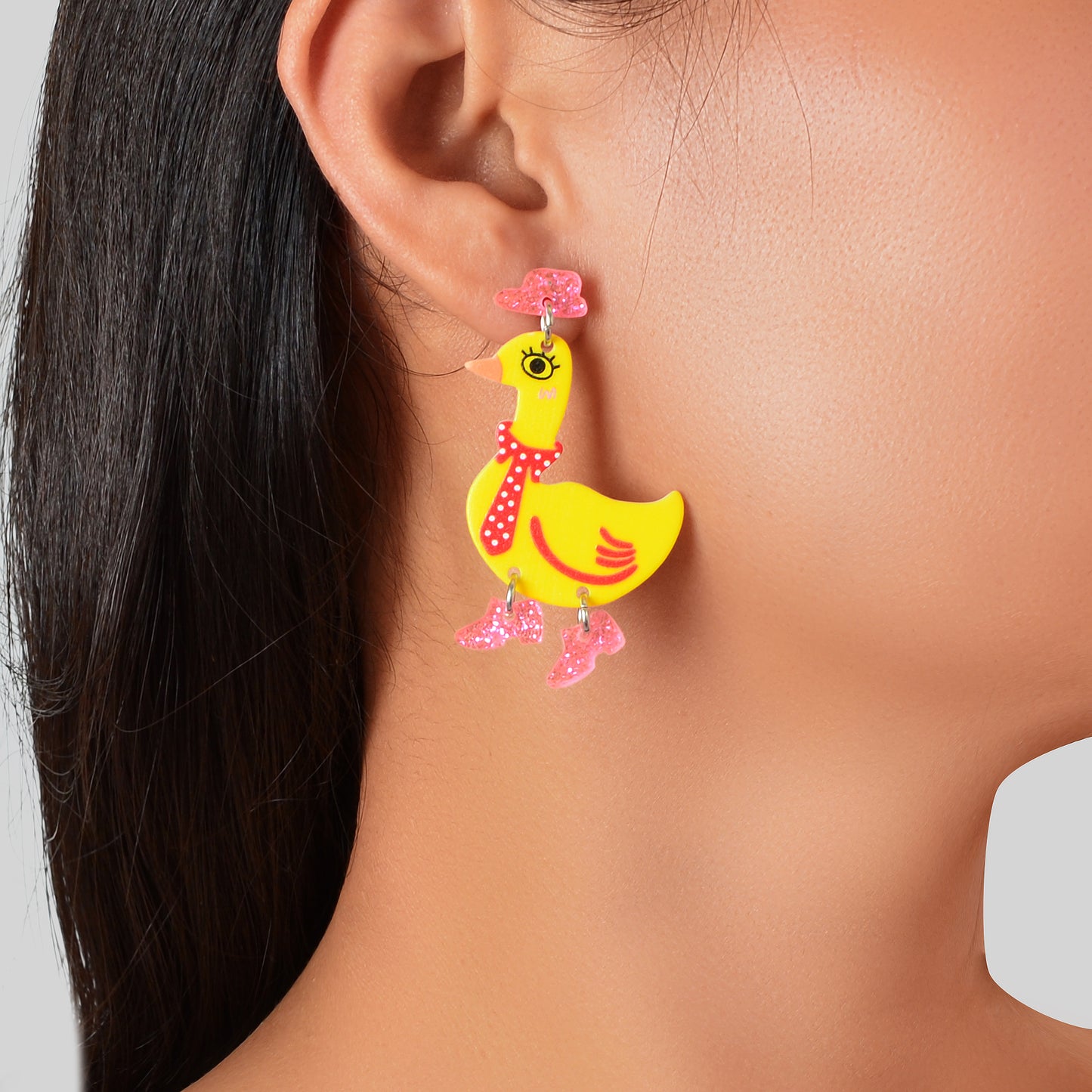 Adorable Duckling Earrings Novelty Duck Dangle Stud Easter Holiday Jewelry Gift