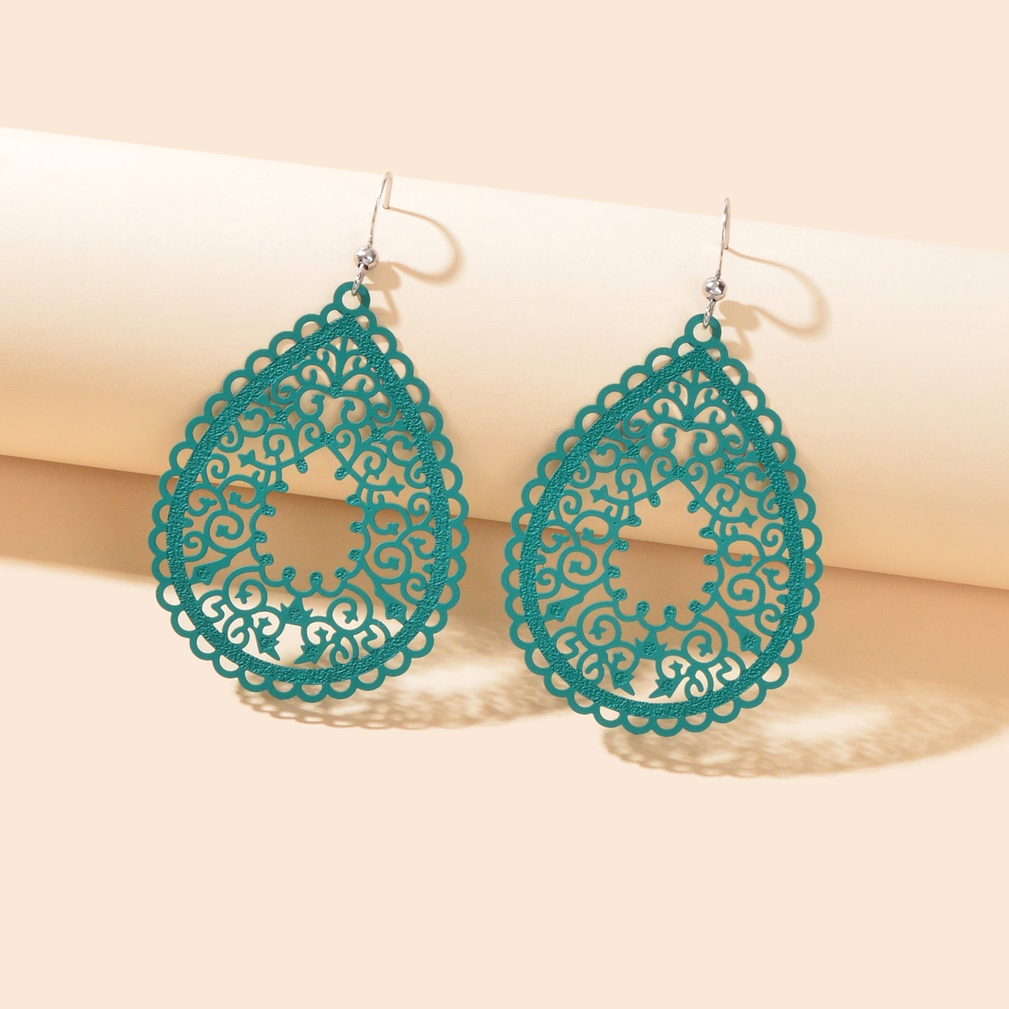Fashion Hollow Black Green Geometric Water Drop Earrings Party Daily Holiday Jewelry