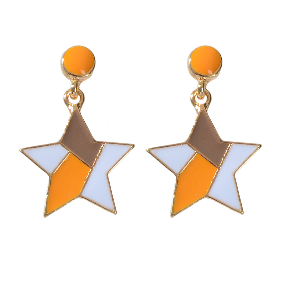 Female Jewellery Multi-colored Enamel Star Dangle Earrings Women Teen Girls Gift