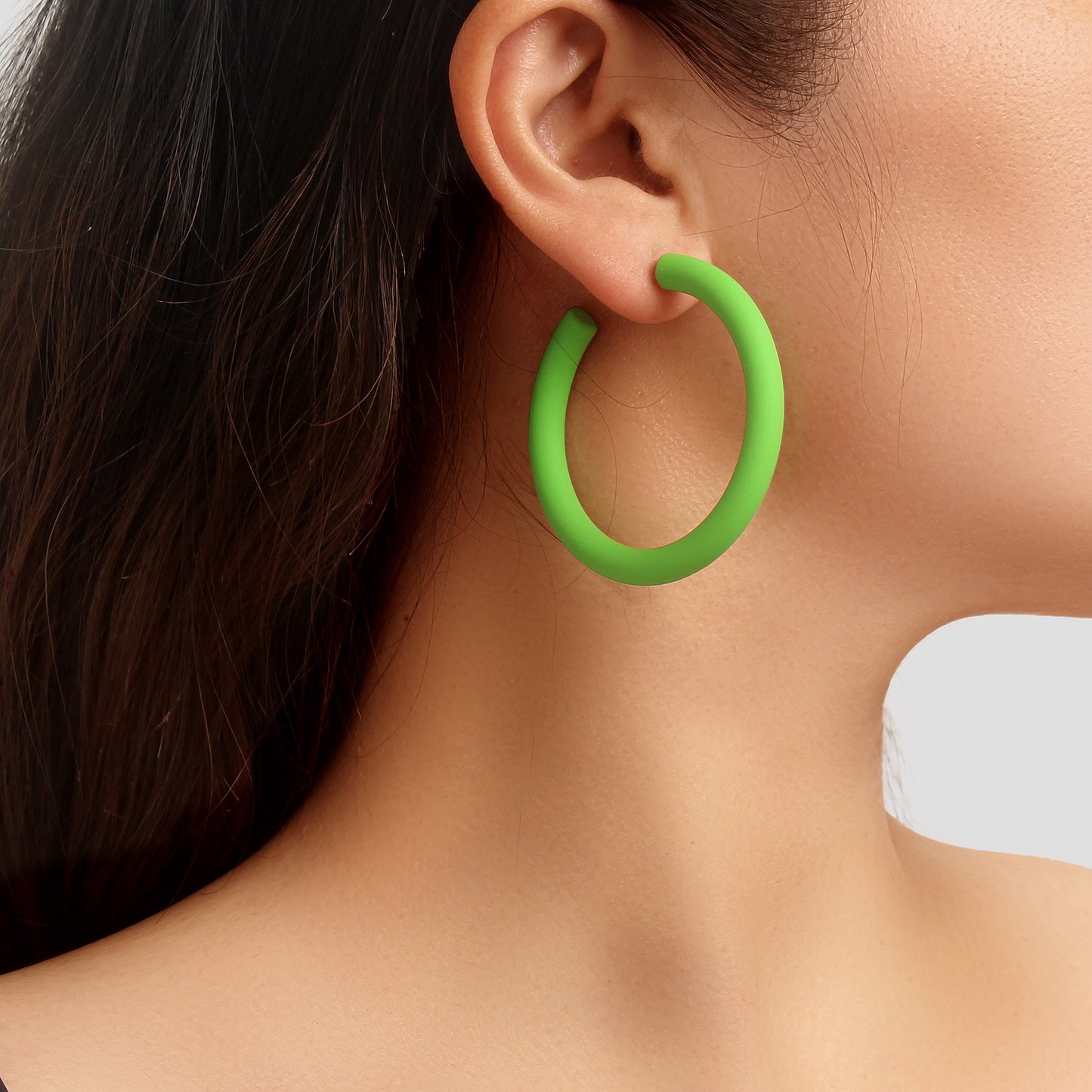 Candy Colour Hot Pink Green Acrylic Circle Hoop Earrings Girls Y2k Style Jewelry