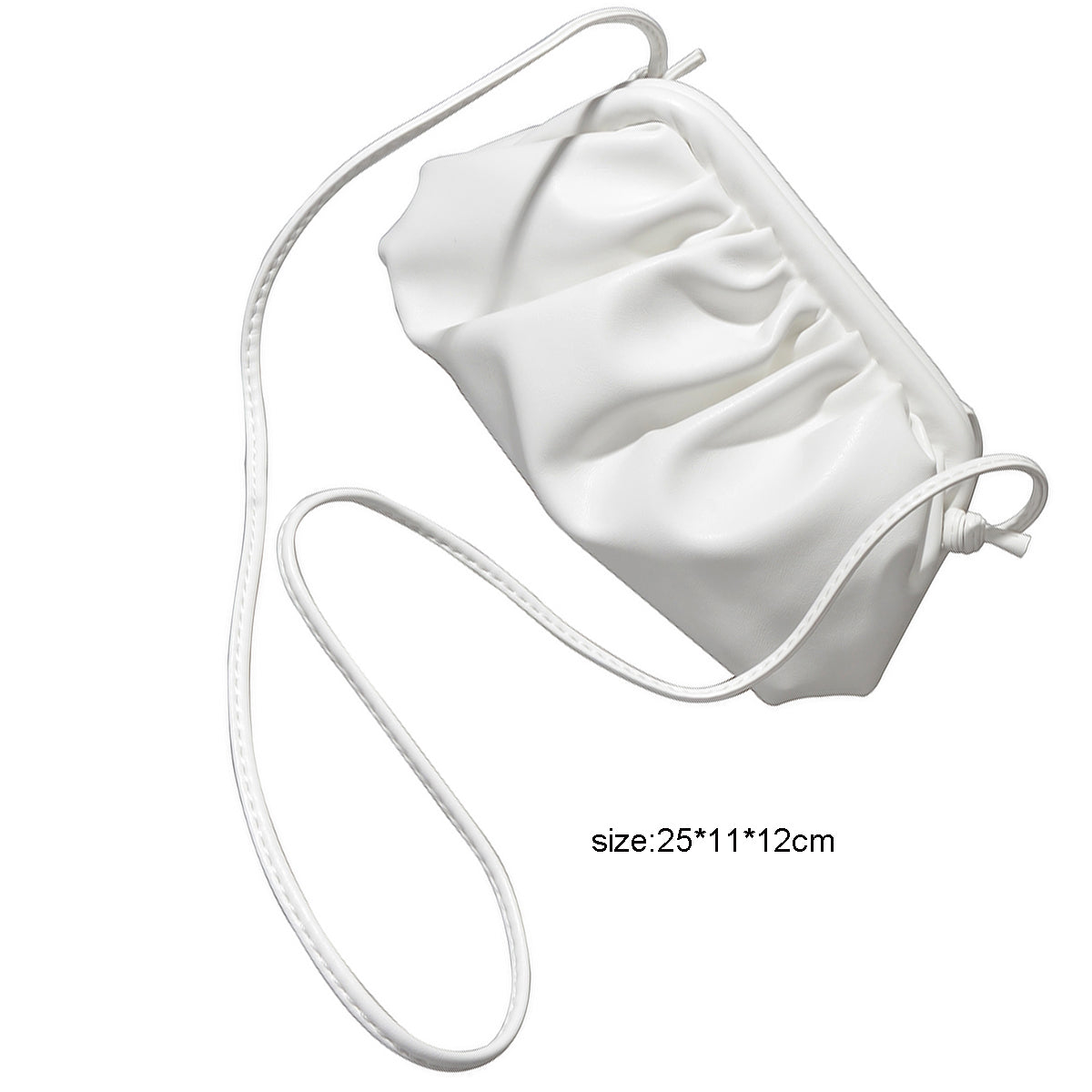 Black White PU Leather Clutch Handbag Shoulder Crossbody Bag Fashion Women Bag