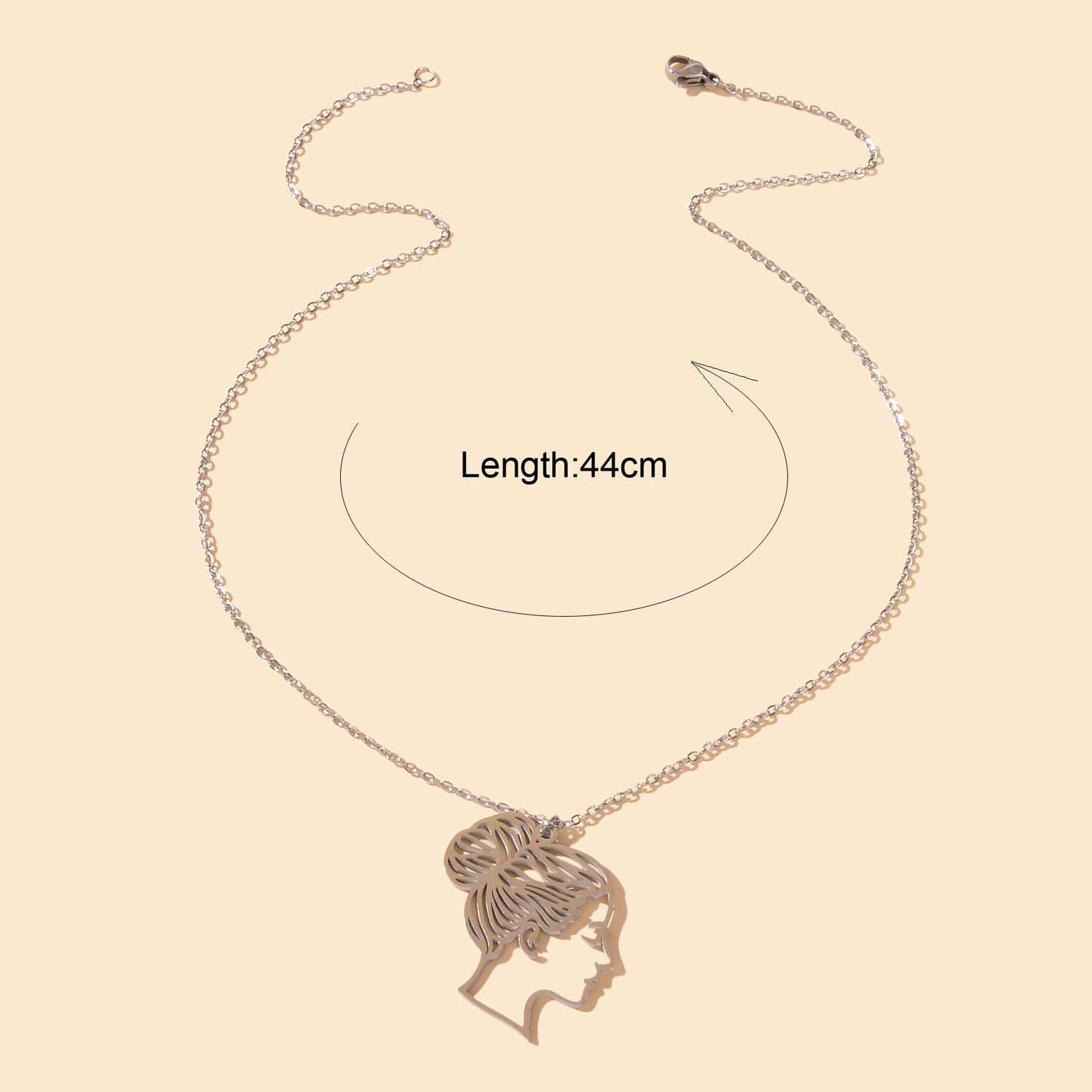 Designer Stylish Silver Thin Slice Hollow Beautiful Lady Pendant Dainty Necklace