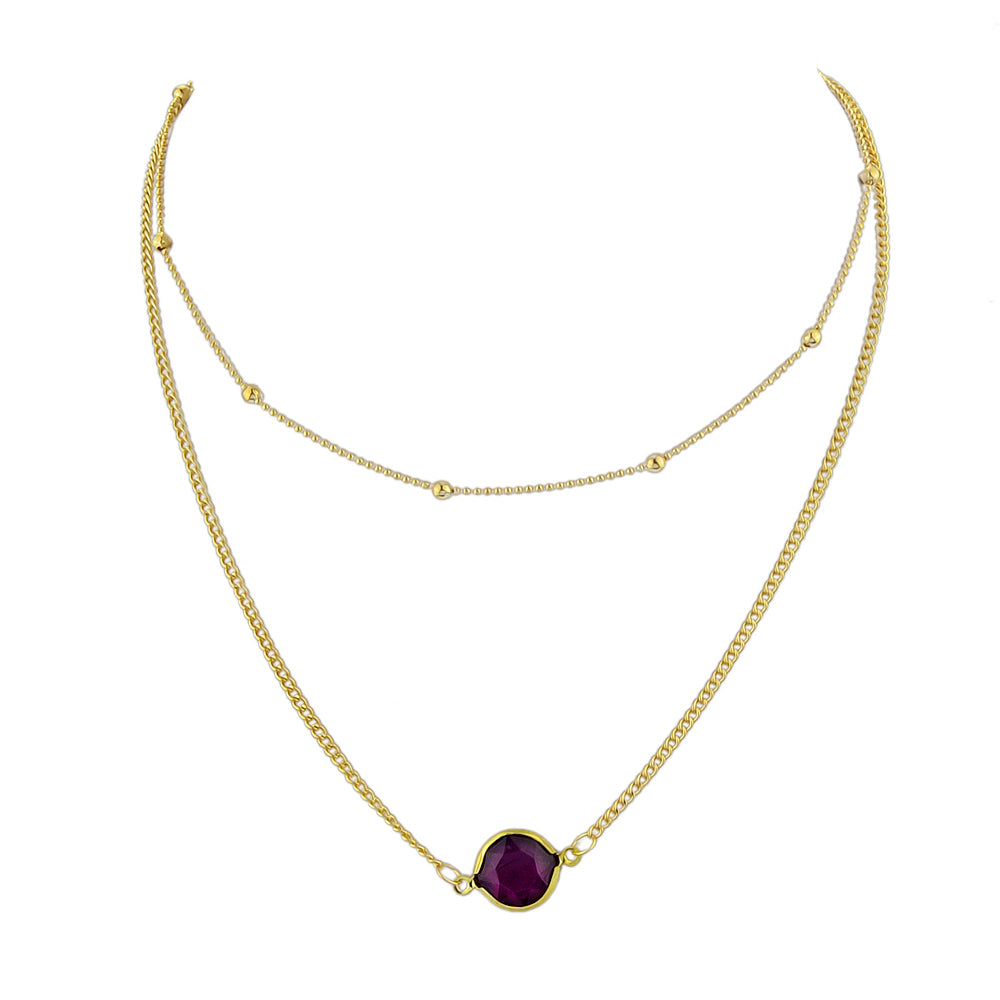 Boho Chic Double layer Gold Chain Round Charm Necklace Fashion Women Accessories