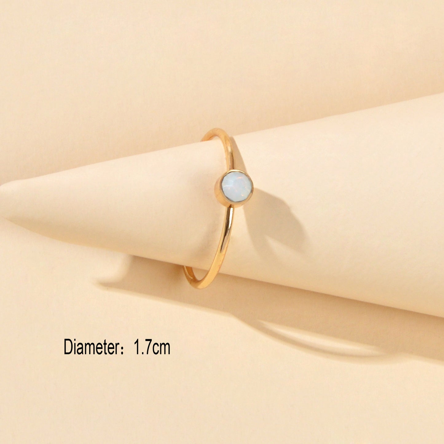 Simple Geometric White Acrylic Decor Gold Finger Wedding Party Wear Ring Jewelry