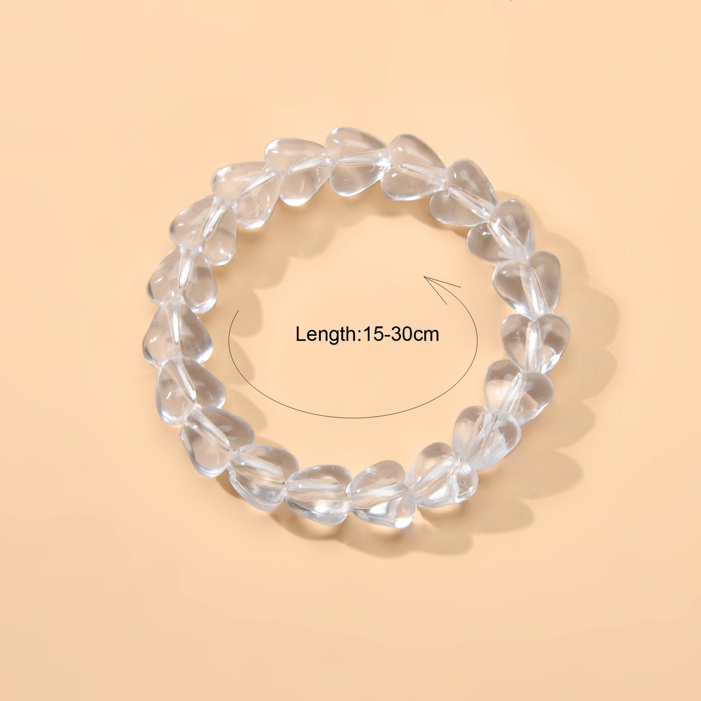 Transparent Resin Heart Beads Elastic Bracelet Bangle Girl Teen Party Decoration